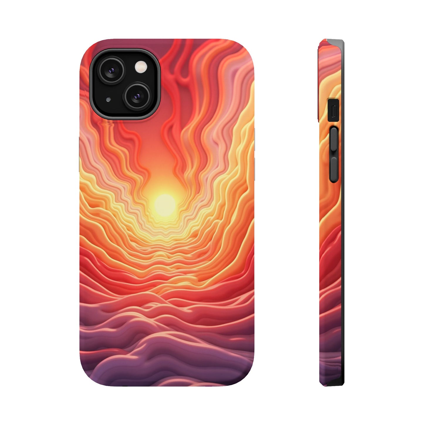 Golden Glow iPhone Case - Sunset Landscape Design, Aesthetic Gift Idea