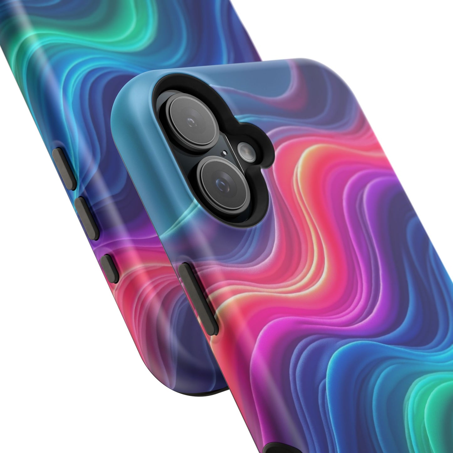 Neon Wave Phone Case - Aesthetic Glowing Design | iPhone 14-17 Cases | Trendy Gifts for Her, Rave Accessory