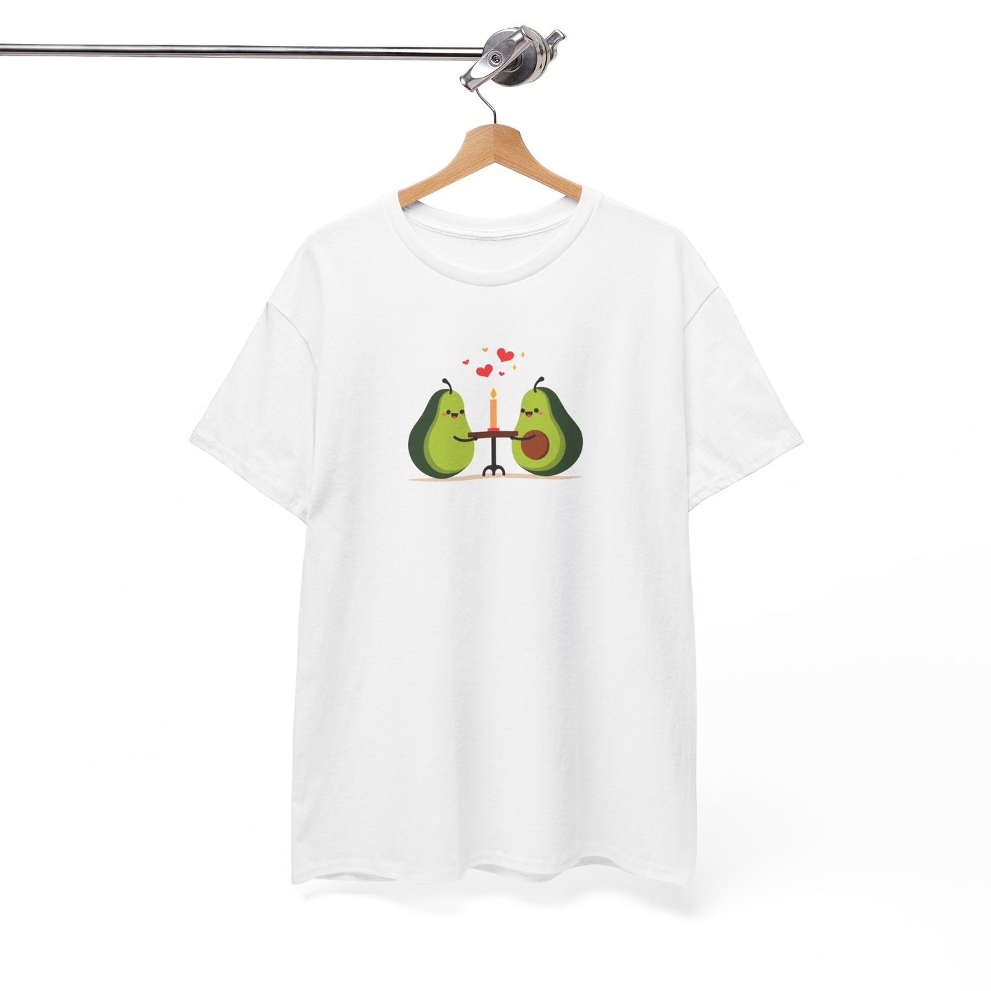 Cute Avocado Couple T-Shirt – “Avocuddles Date Night” – Funny Romantic Tee for Foodie Lovers & Veggie Fans