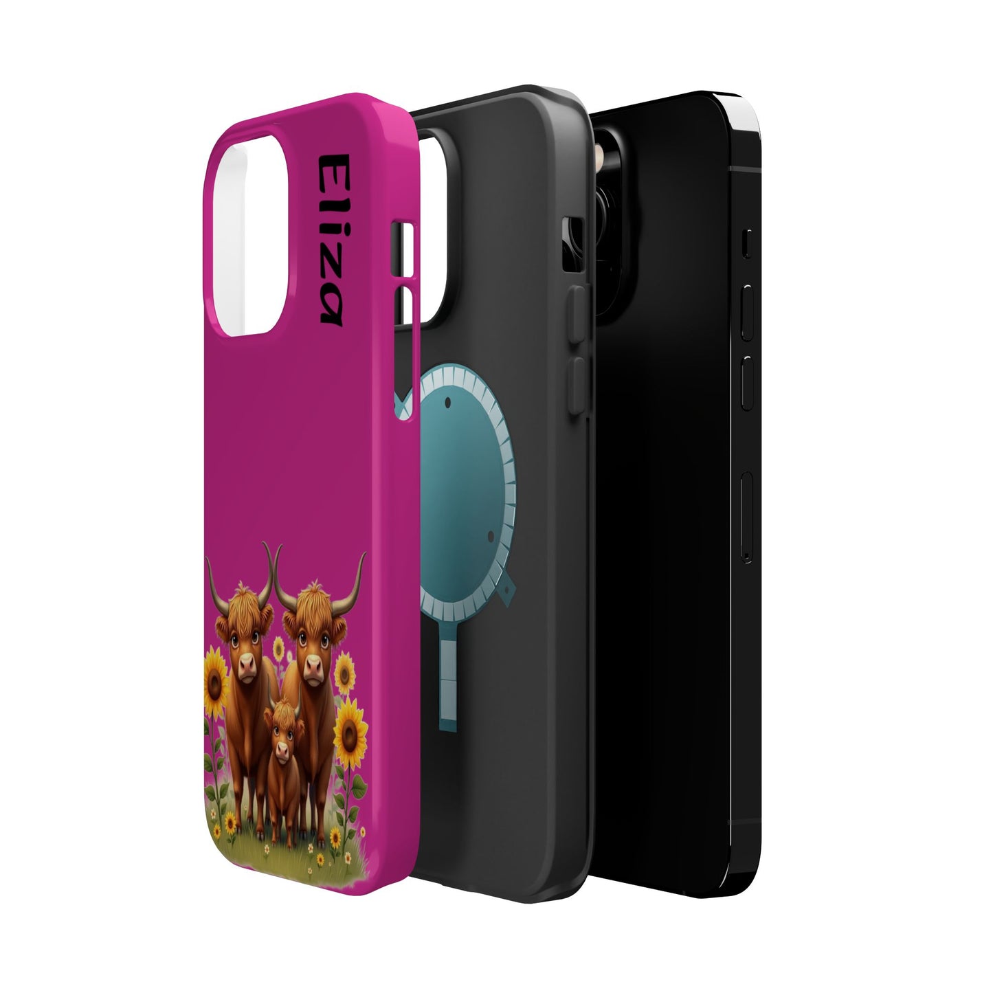 Highland Cow Phone Case - Personalized Custom Name | Cute Farm Animal Gift | iPhone Cases for Women & Girls