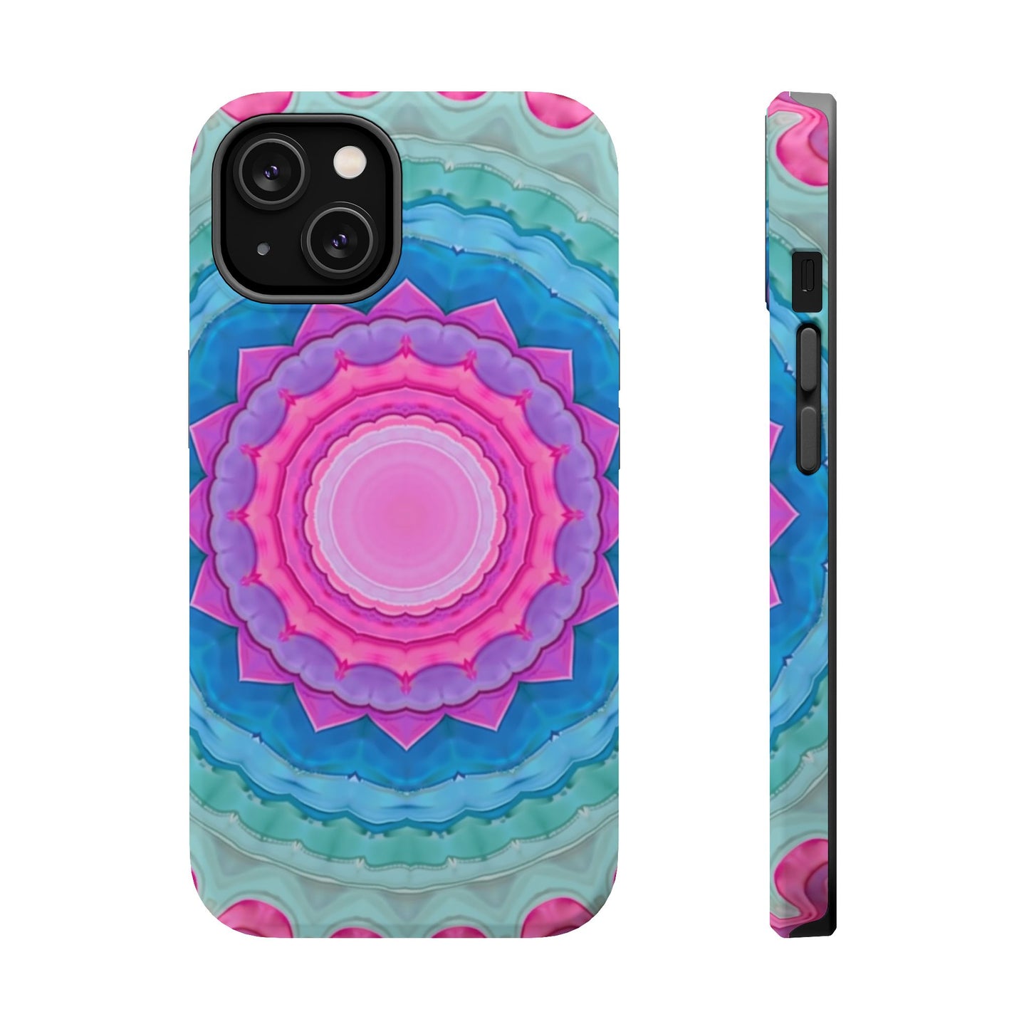 Rippled Radiance iPhone Case - Abstract Pink Floral Design, Aesthetic Gift Idea