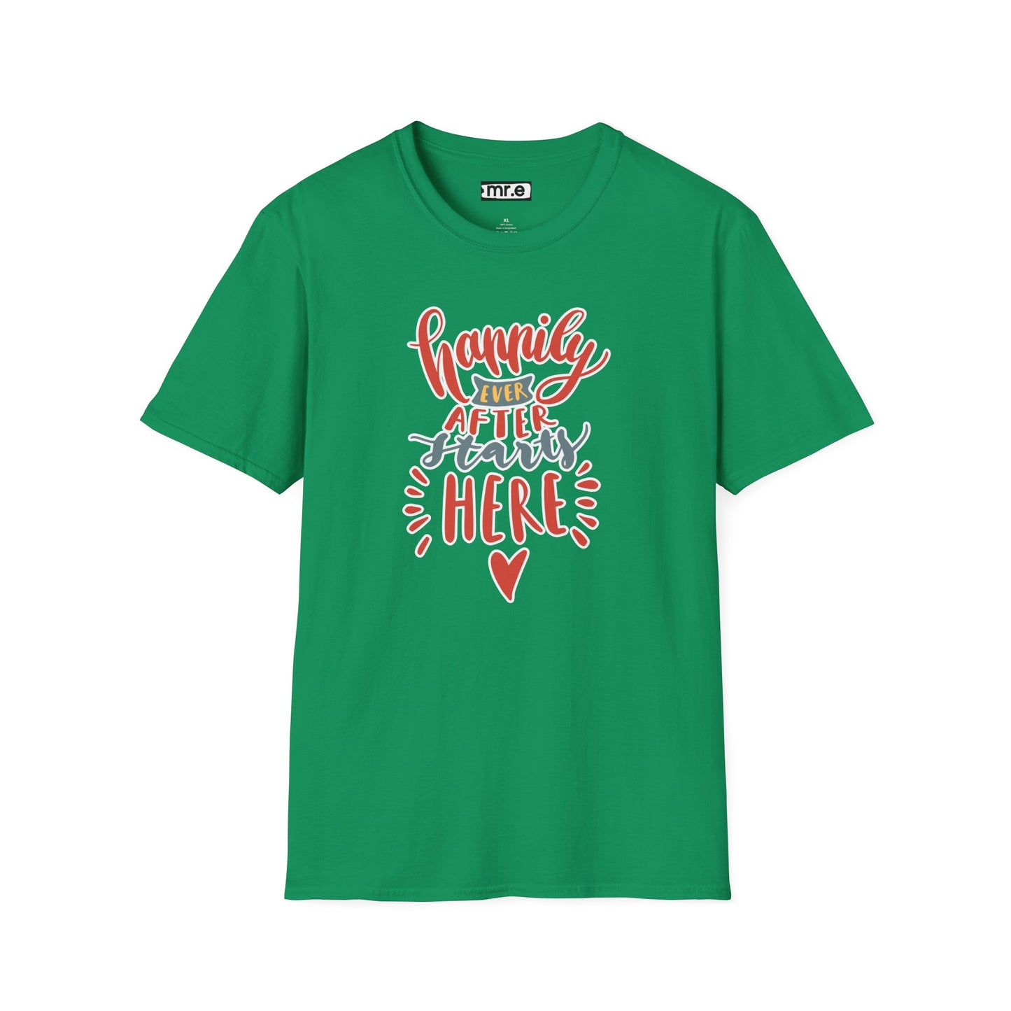 "Happily Ever After Starts Here" Inspirational & Wholesome T-Shirt – Cute Motivational Graphic Tee for Dreamers, Romantics & New Beginnings