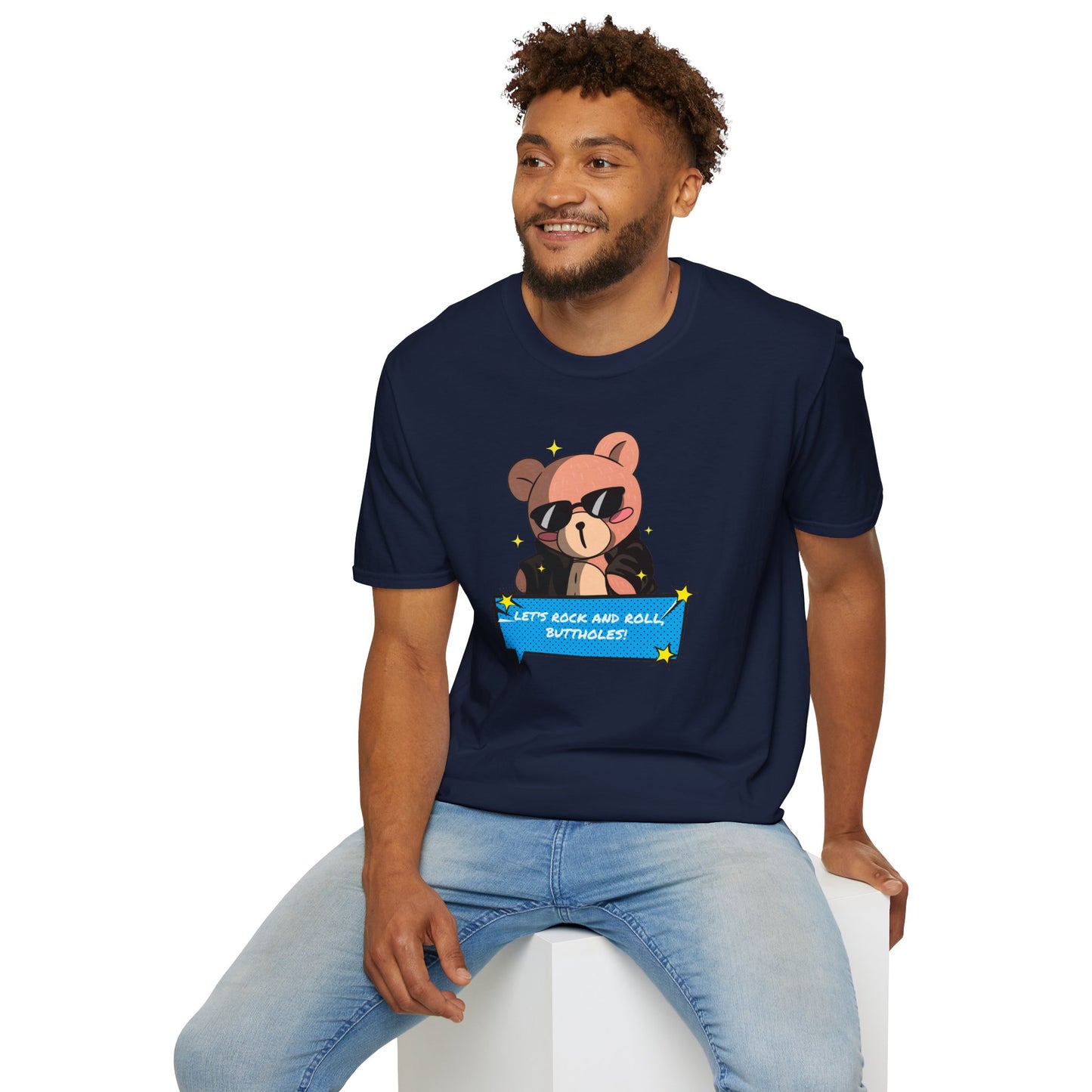 "Let’s Rock ‘n’ Roll, Buttholes!" Bold & Hilarious Graphic Tee – Sassy Body Positivity T-Shirt for the Unapologetically You