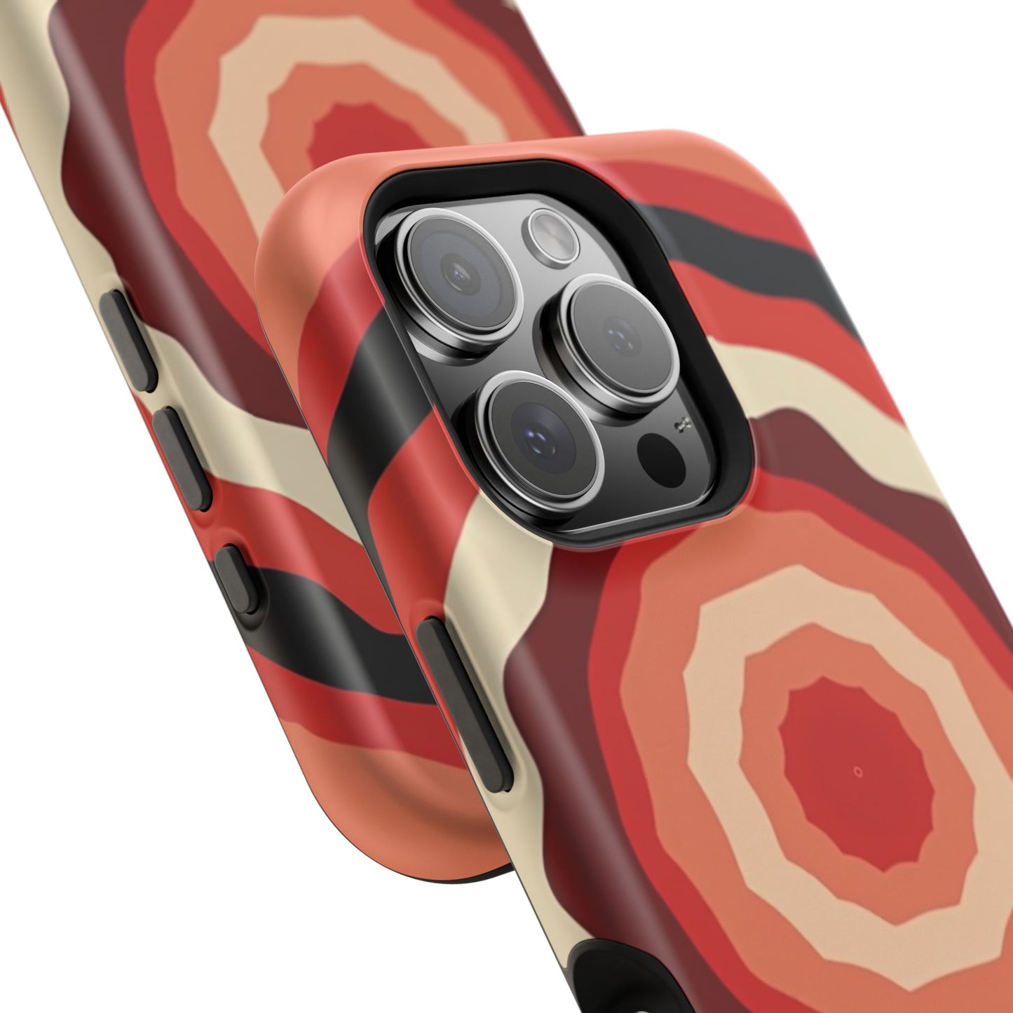 Retro Sunset iPhone Case - 70s Inspired Floral Design, Aesthetic Gift Idea