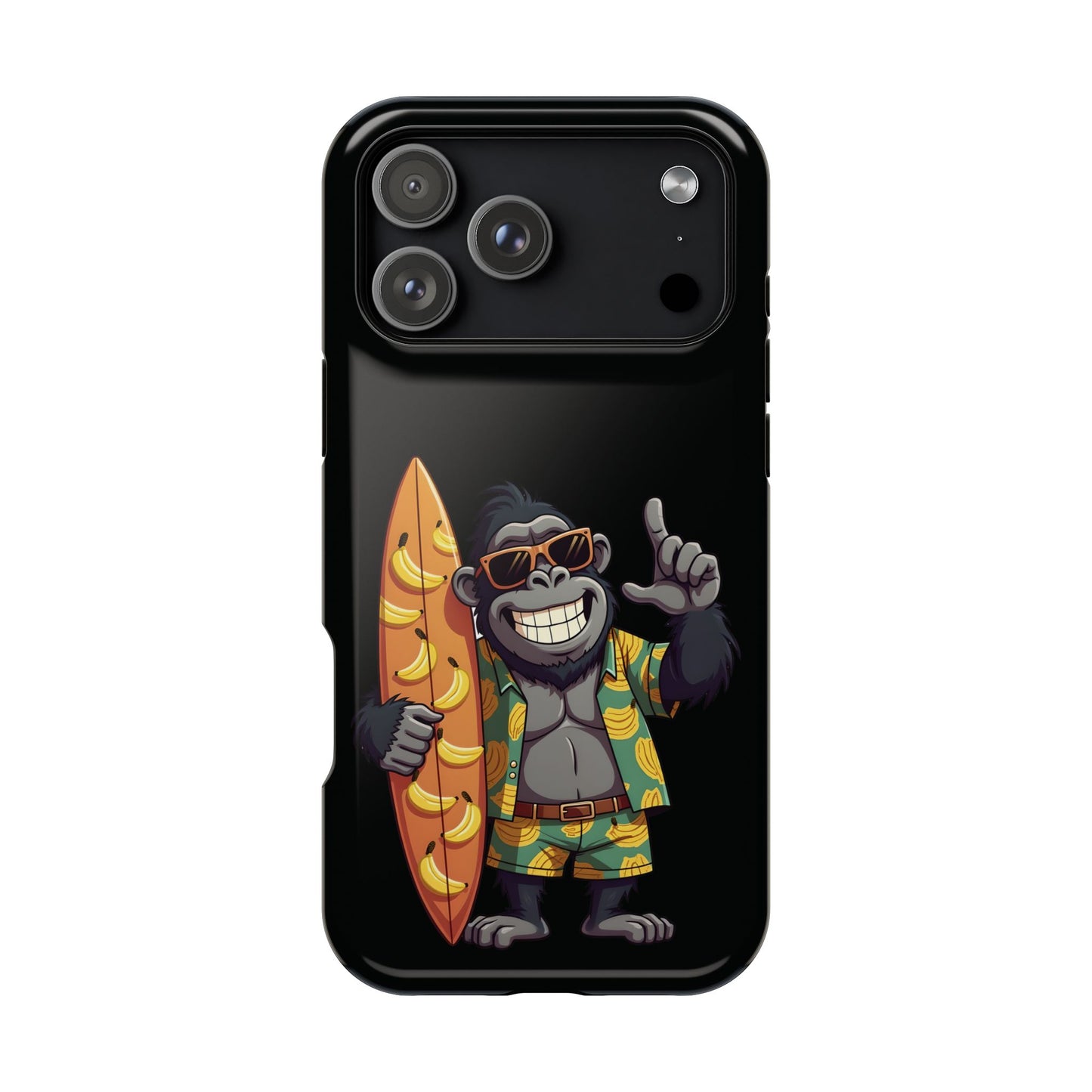 Banana Vibes Surf Gorilla Phone Case β Tropical Chill Meets Jungle Fun