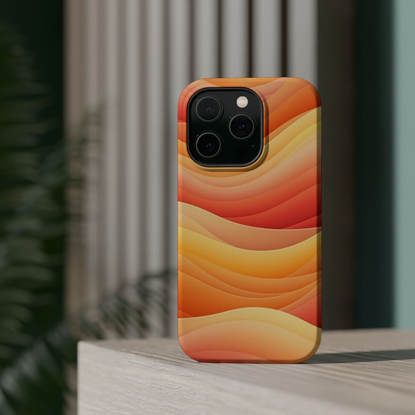 Sunset Wave Phone Case - Aesthetic Orange iPhone Case, Golden Hour Gift Idea, Trendy Beach Vibes