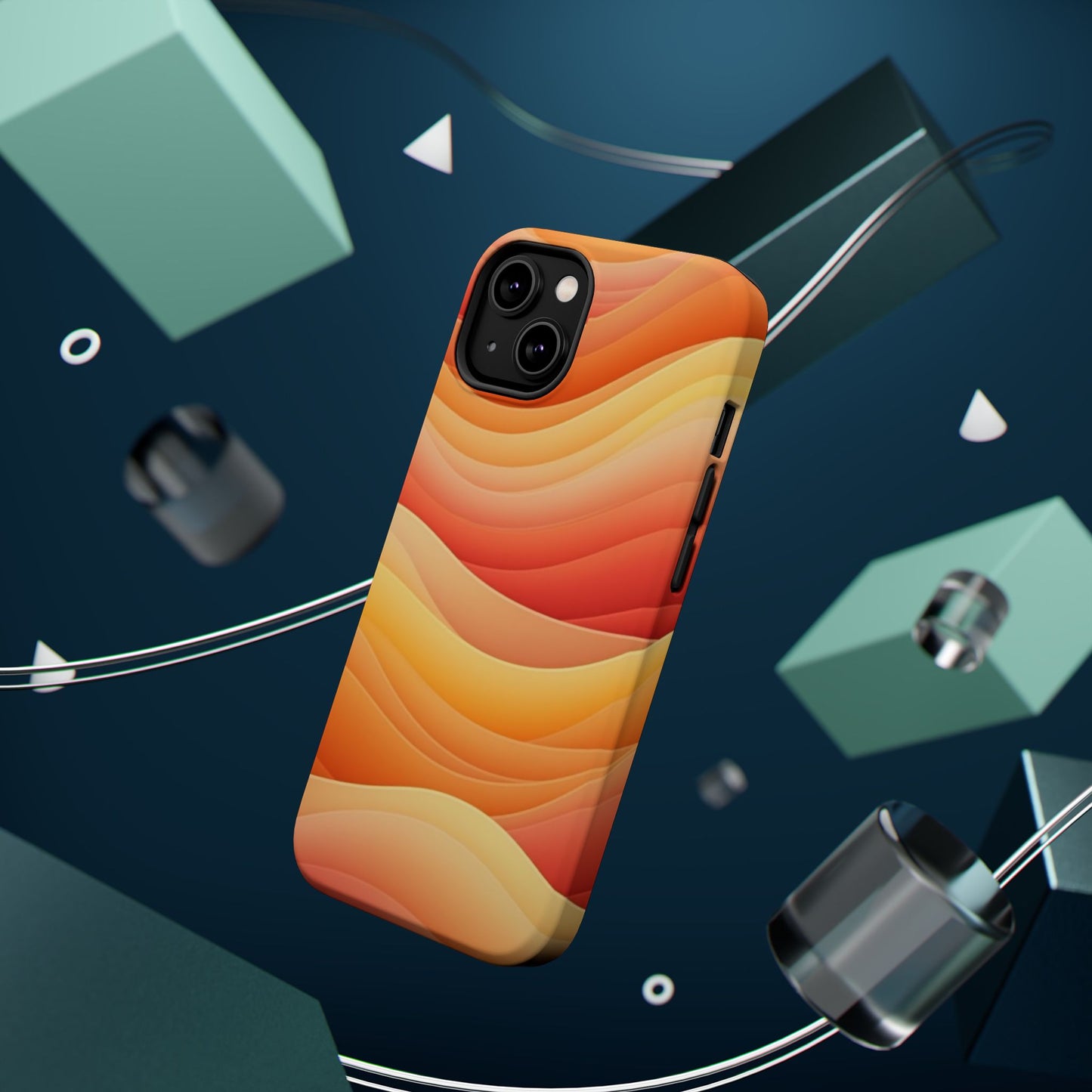 Sunset Wave Phone Case - Aesthetic Orange iPhone Case, Golden Hour Gift Idea, Trendy Beach Vibes