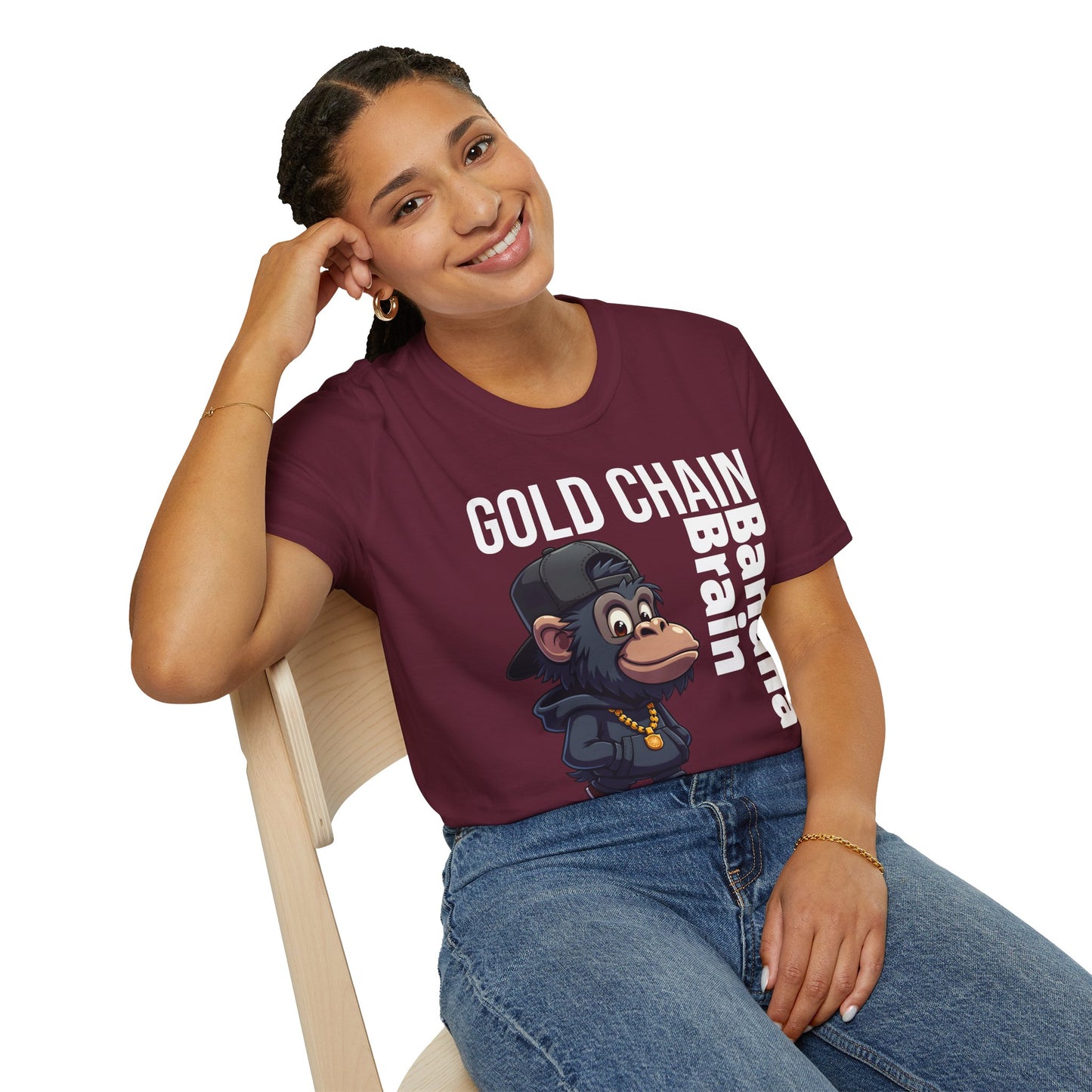 Gold Chain Banana Brain β Funny Hip-Hop Chimp T-Shirt
