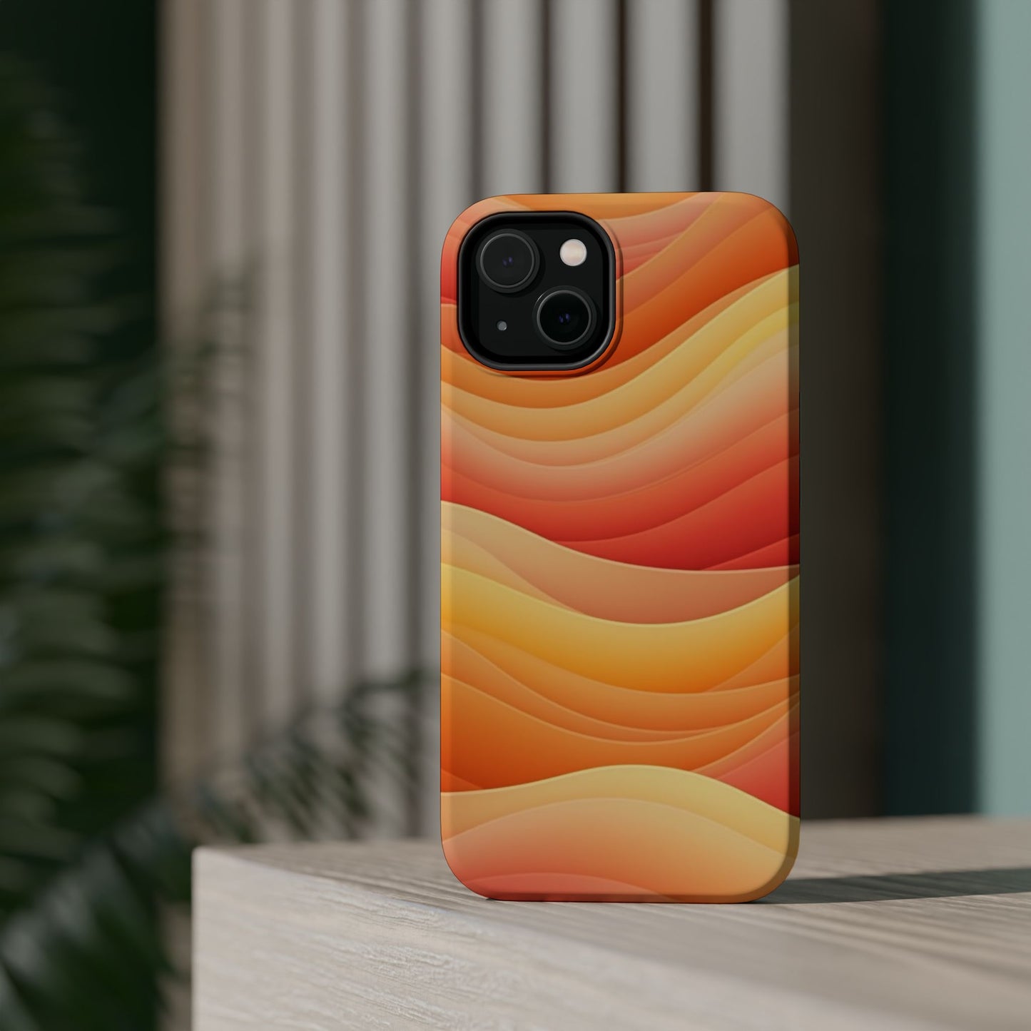 Sunset Wave Phone Case - Aesthetic Orange iPhone Case, Golden Hour Gift Idea, Trendy Beach Vibes