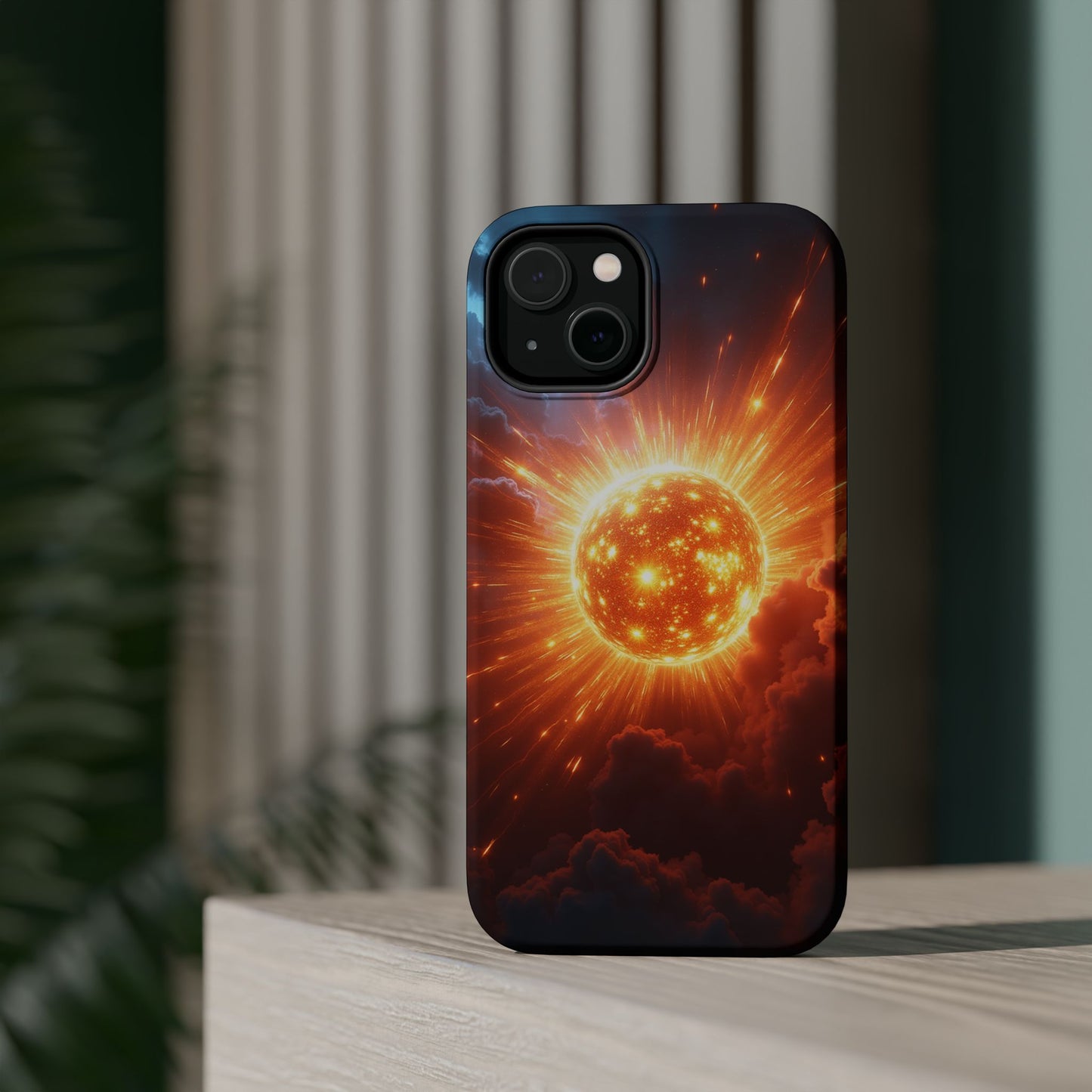 Sun Phone Case - Fiery Starburst iPhone Cover - Astronomy Gift for Him/Her