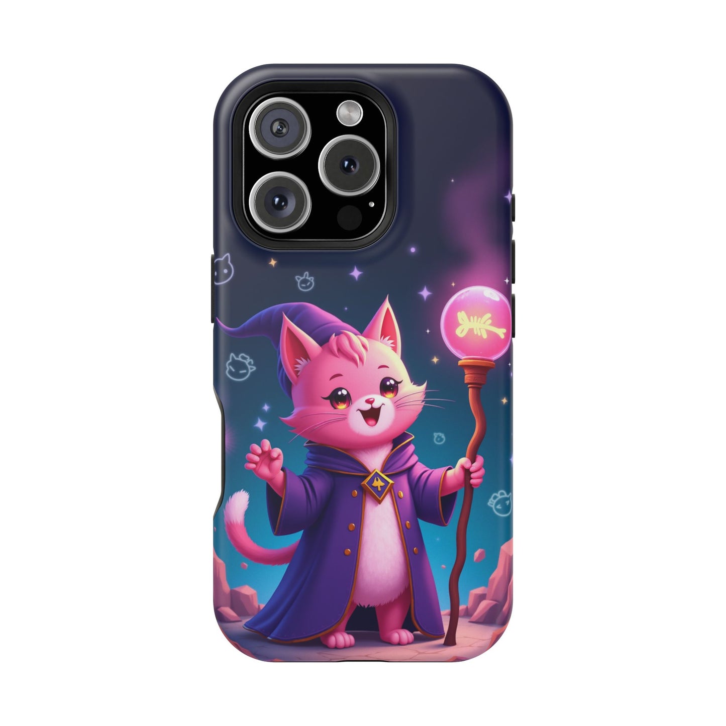 Magical Cat Sorcerer iPhone Case - Cute Fantasy Gift for Cat Lovers
