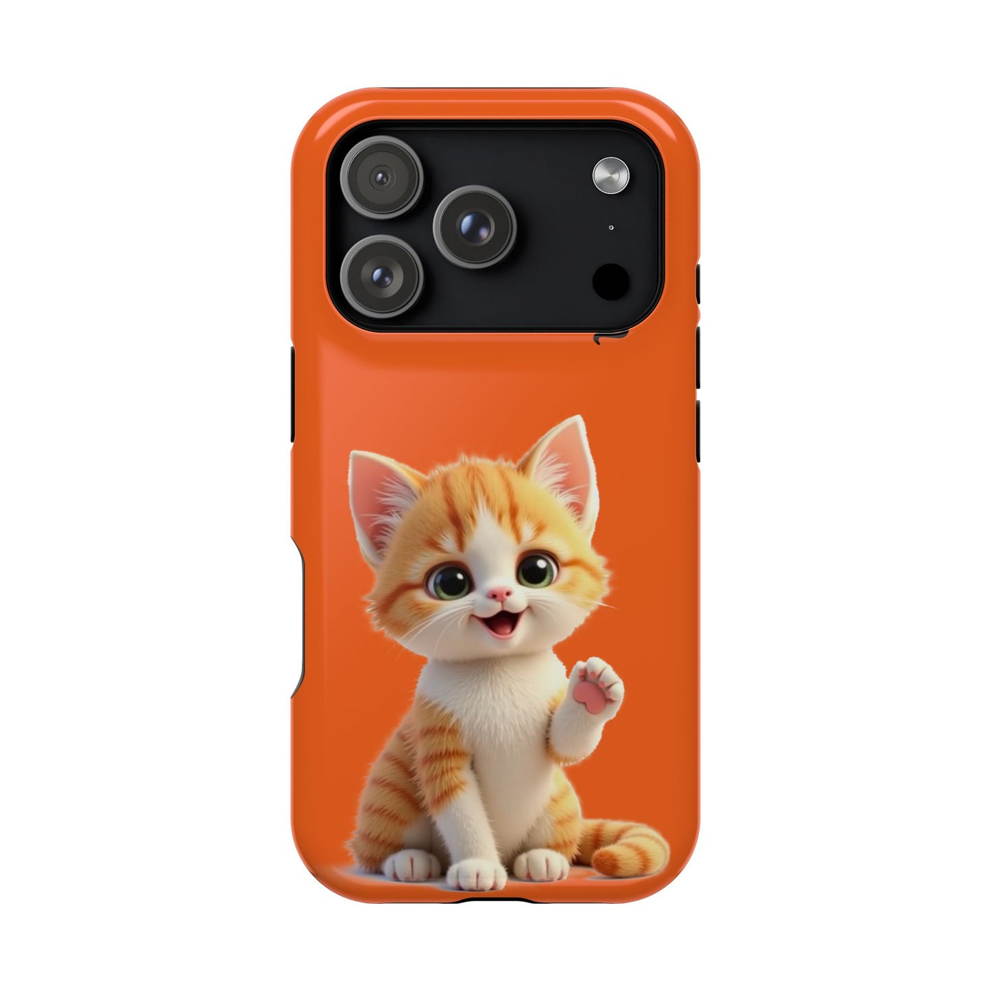 Personalized Orange Tabby Cat Phone Case - Custom Name Gift for Cat Lovers | Kawaii Kitten Cases for Girls & Women