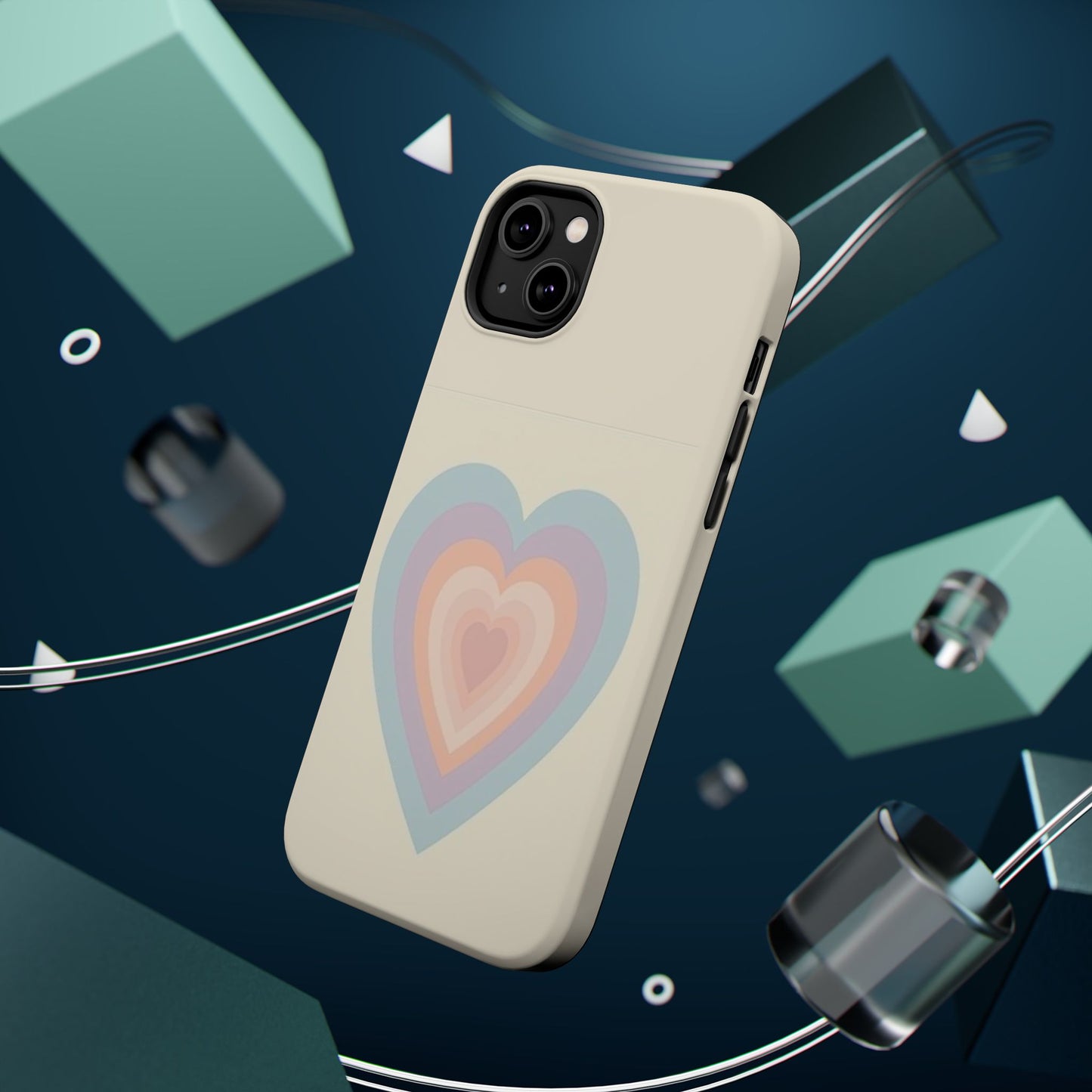 Pastel Heart iPhone Case - Retro Aesthetic Y2K Gift - Cute Phone Accessories