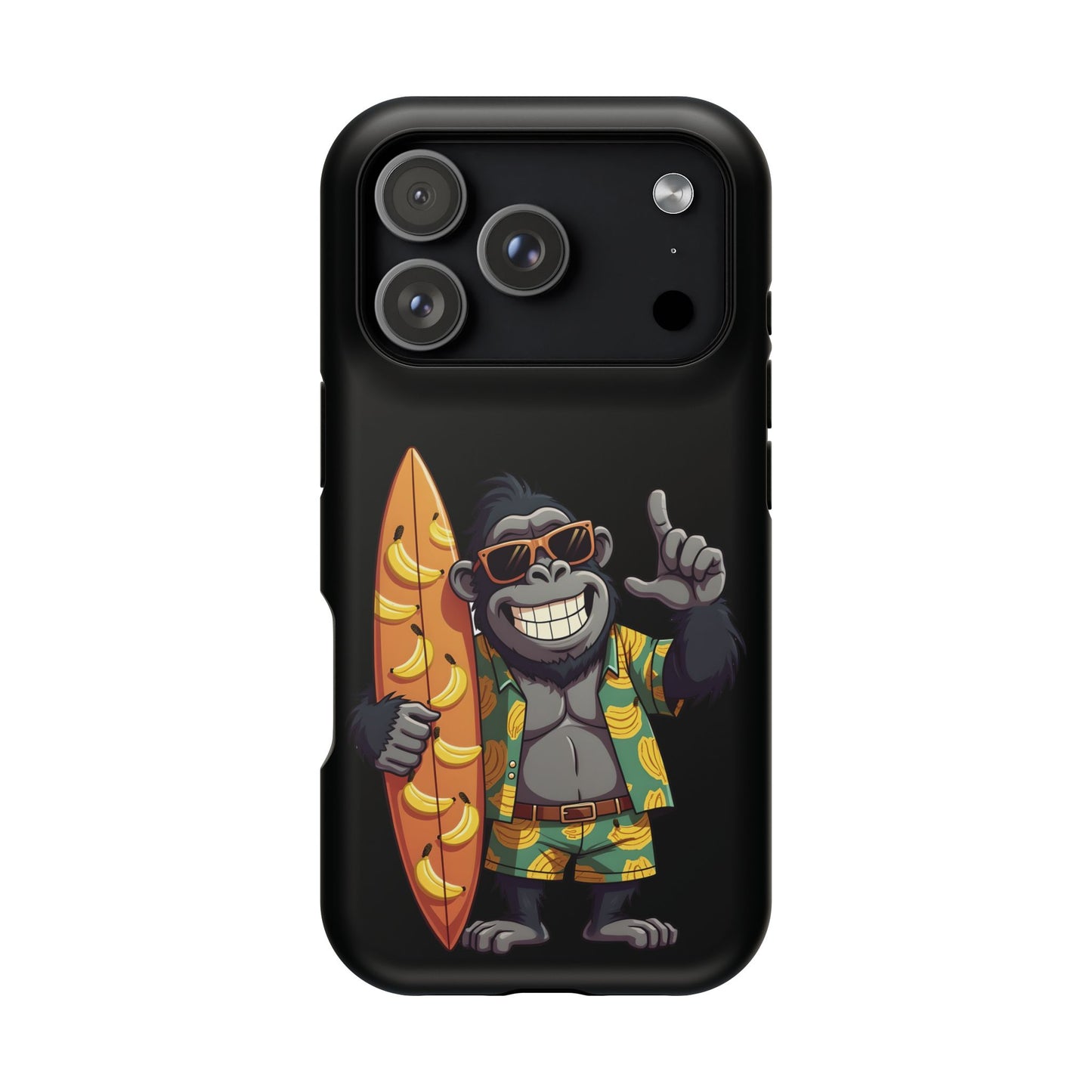 Banana Vibes Surf Gorilla Phone Case β Tropical Chill Meets Jungle Fun