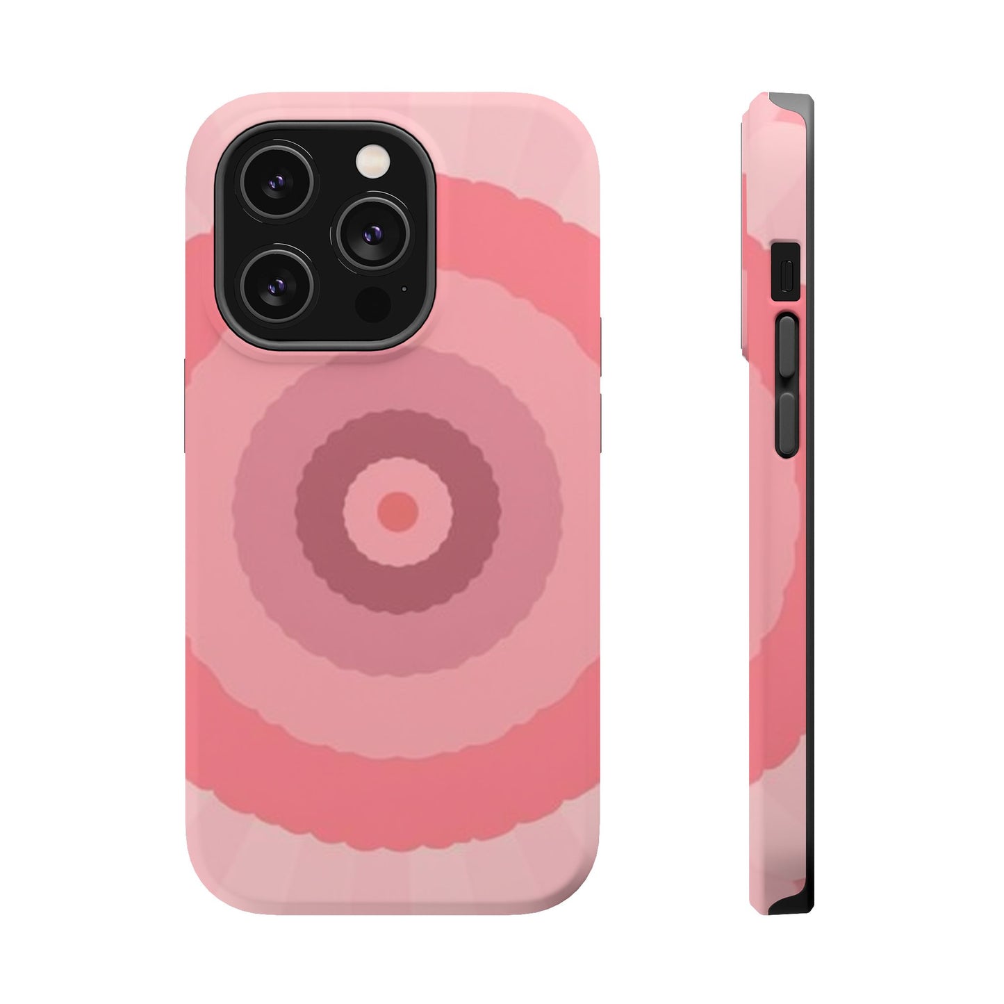Retro Pink iPhone Case - 70s Aesthetic Wave Design - Cute Y2K Accessory