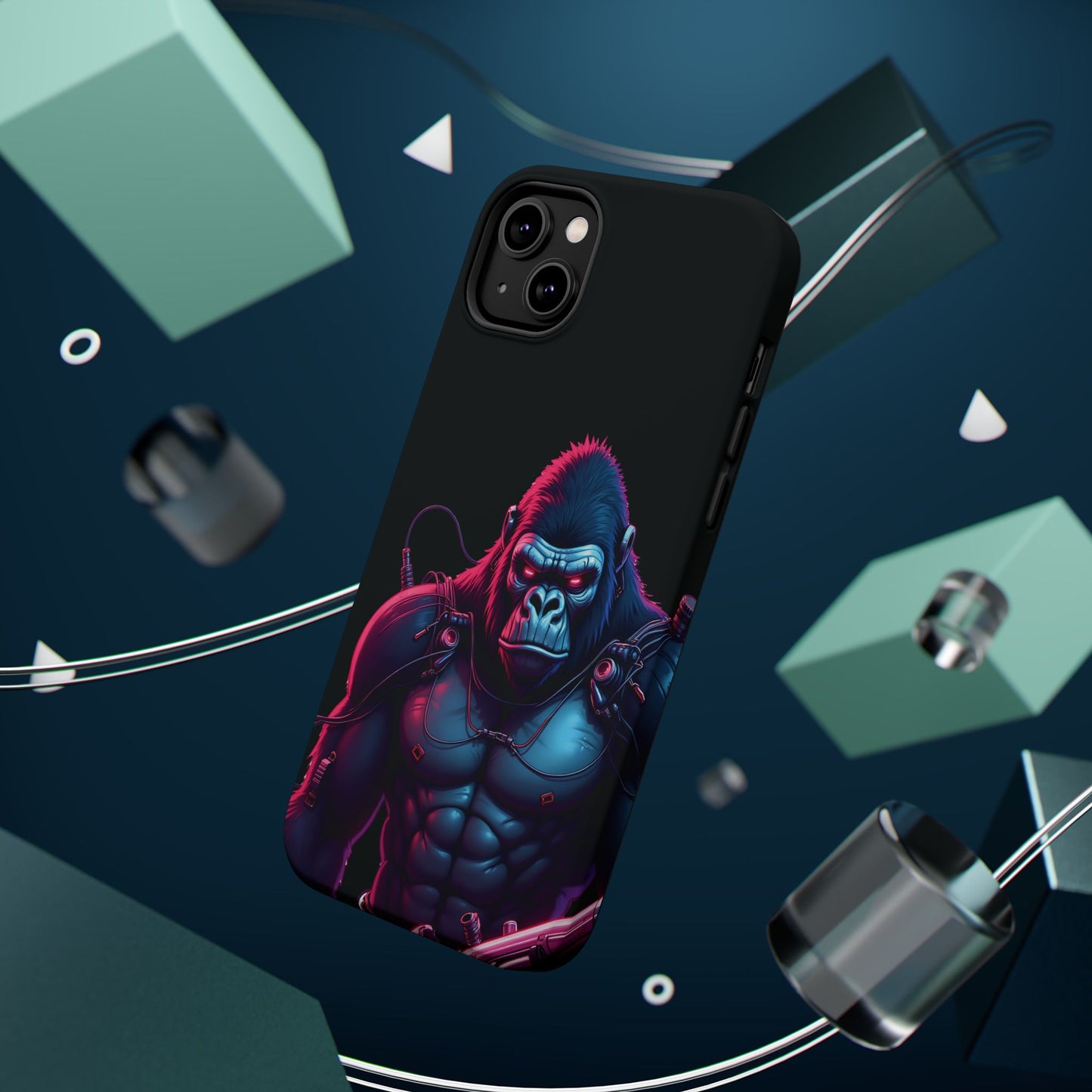 Cyber Primal Phone Case – Neon Power, Gorilla Strength