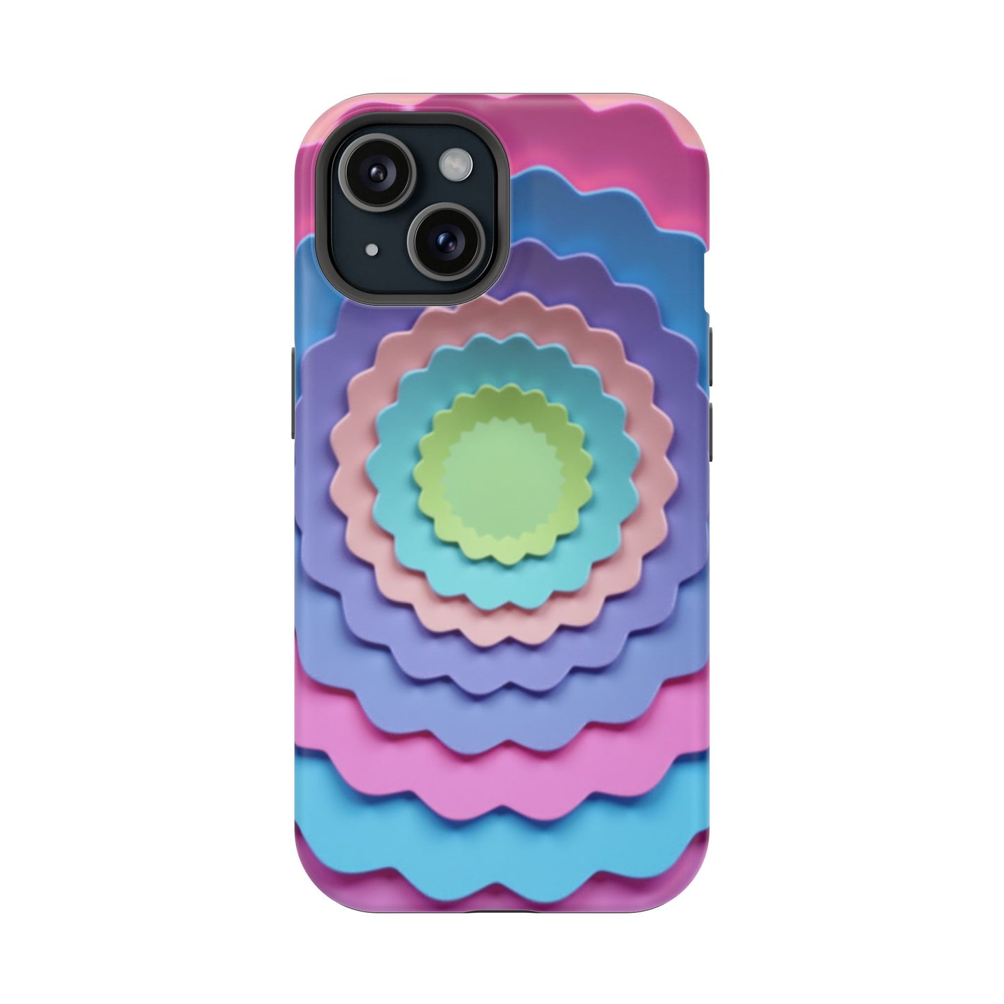 Layered Bloom iPhone Case - Pastel Flower Design, Cute Aesthetic Gift Idea