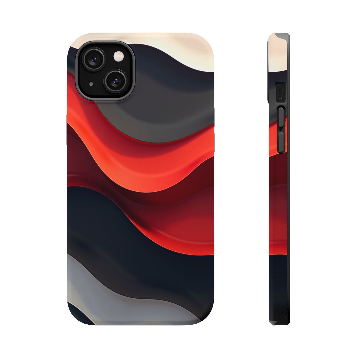 Red Wave Phone Case - Abstract Aesthetic iPhone Case | Modern Art Design | Gifts for Her | Dramatic Crimson Style