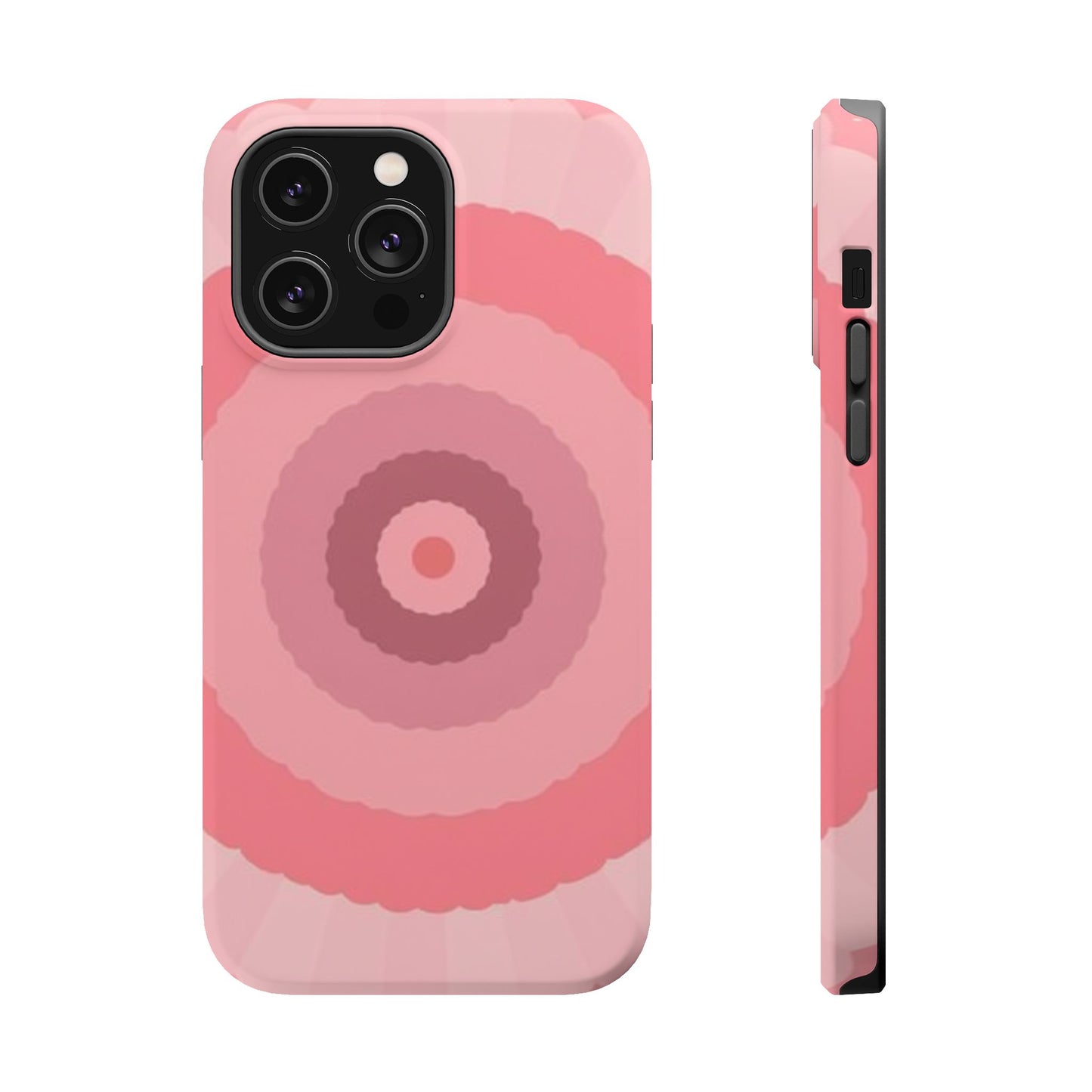 Retro Pink iPhone Case - 70s Aesthetic Wave Design - Cute Y2K Accessory