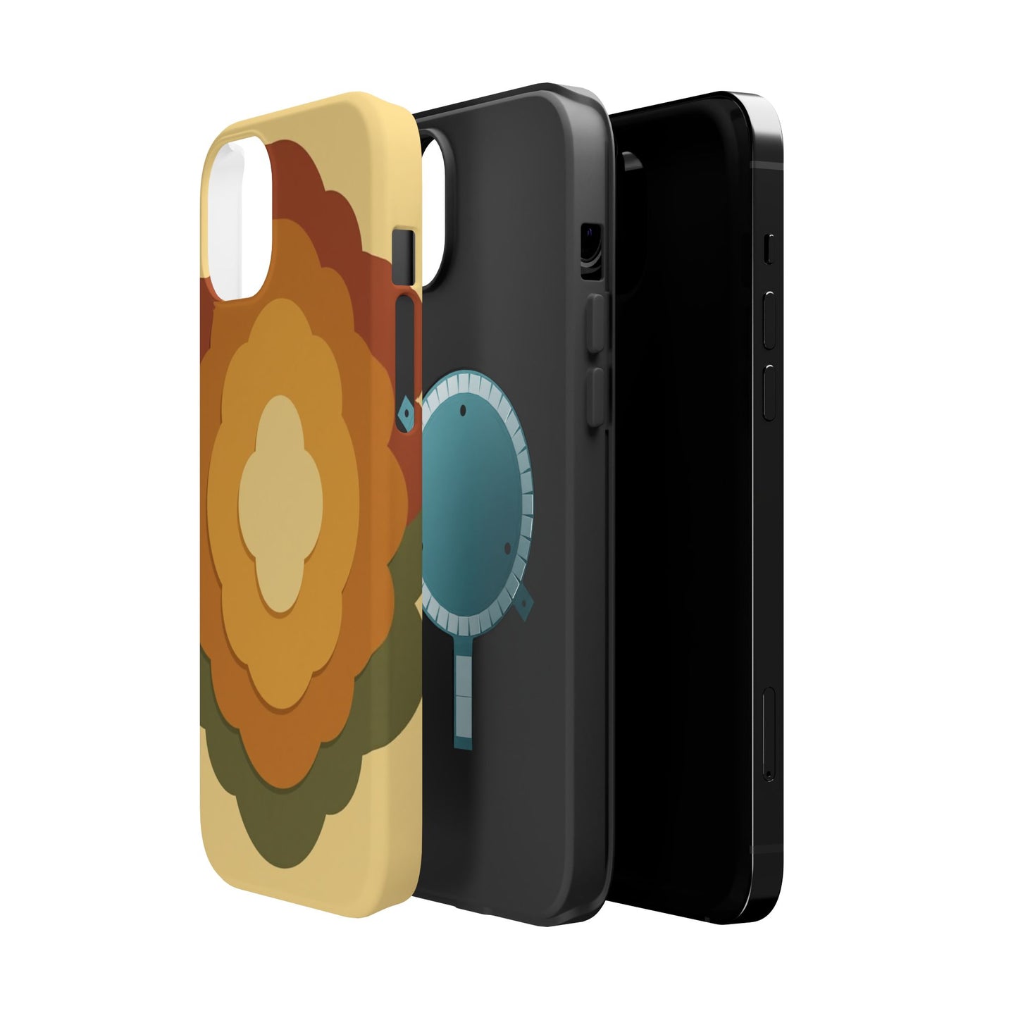 Retro Layered Bloom iPhone Case - 70s Flower Power Design, Vintage Aesthetic Gift Idea