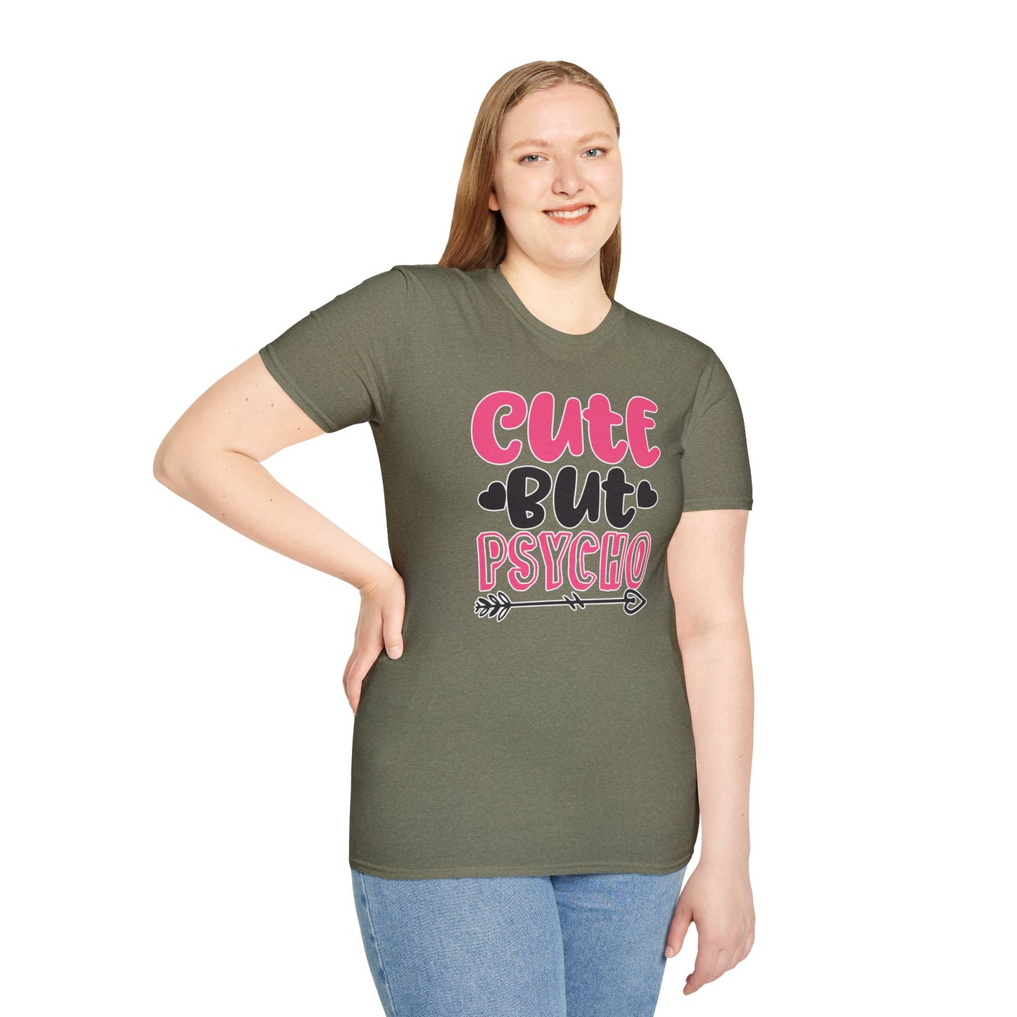 Funny Cute But Psycho Shirt - Sarcastic Tee, Women's Graphic Top, Gift Idea for Her, Quirky Statement Clothing