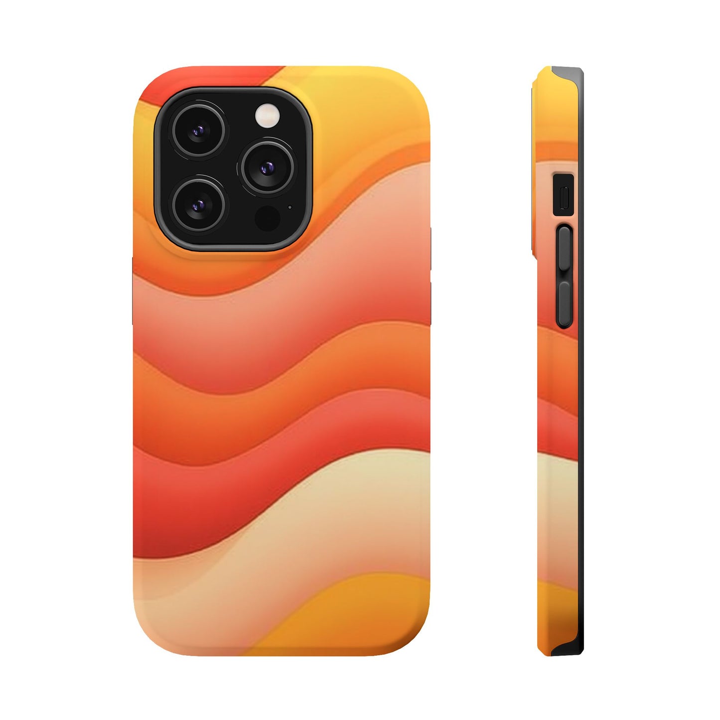 Sunset Waves Phone Case - Aesthetic Orange & Yellow Gift | Retro Summer Vibes Cases
