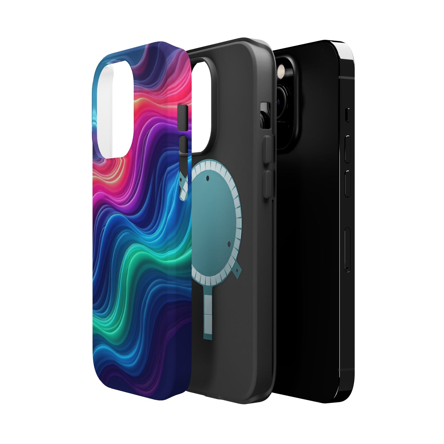 Neon Wave Phone Case - Aesthetic Glowing Design | iPhone 14-17 Cases | Trendy Gifts for Her, Rave Accessory