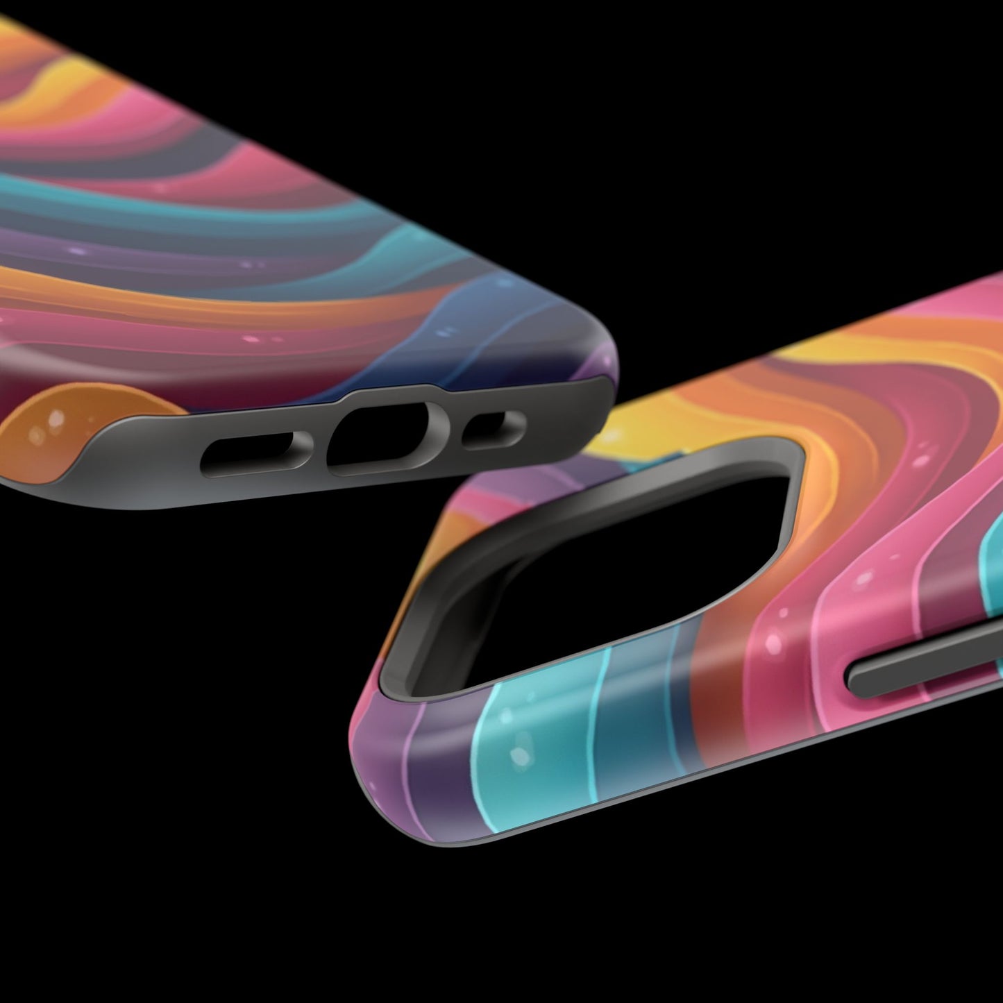 Colorful Wave Phone Case - Aesthetic iPhone Case, Bright Gift Idea, Trendy Summer Accessory