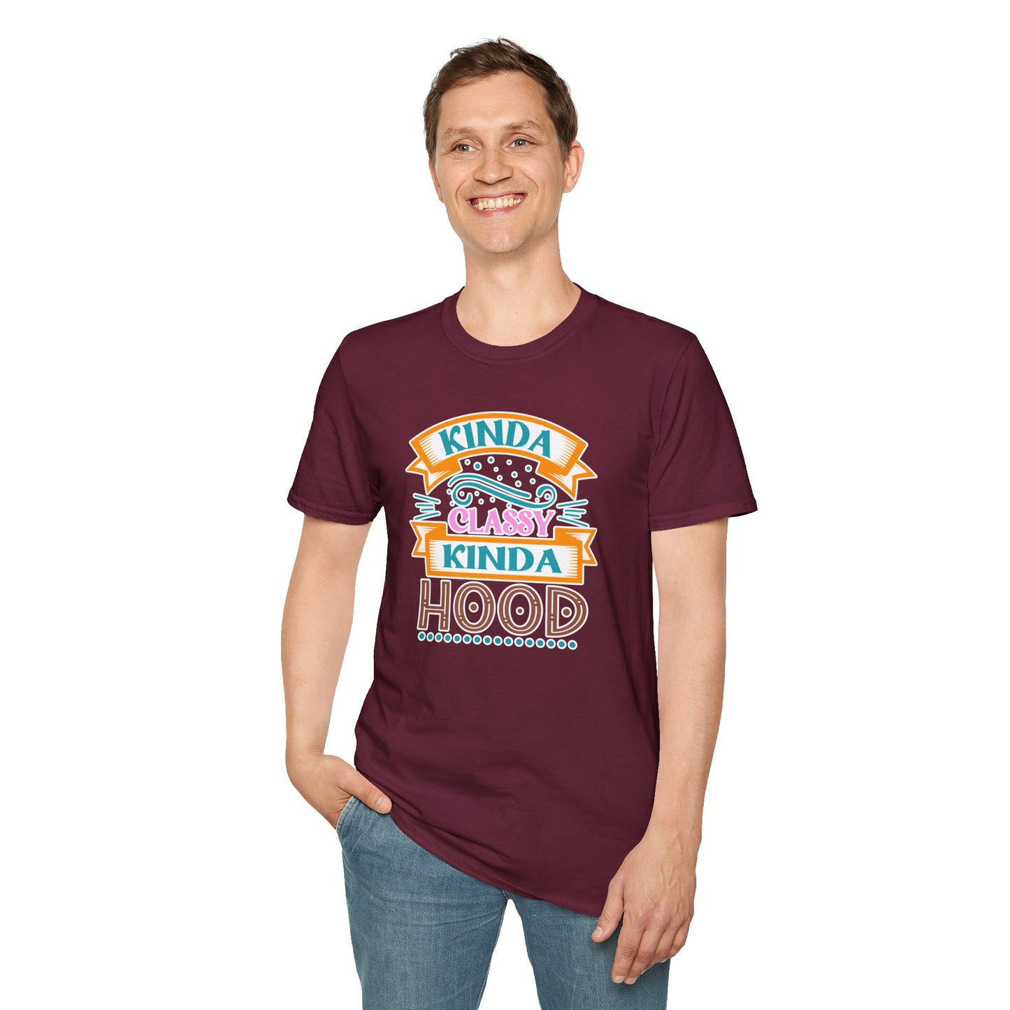 "Kinda Classy, Kinda Hood" Funny Dual-Vibe T-Shirt – Effortlessly Cool Graphic Tee for the Ironic Minimalist & Streetwise Sassy Soul