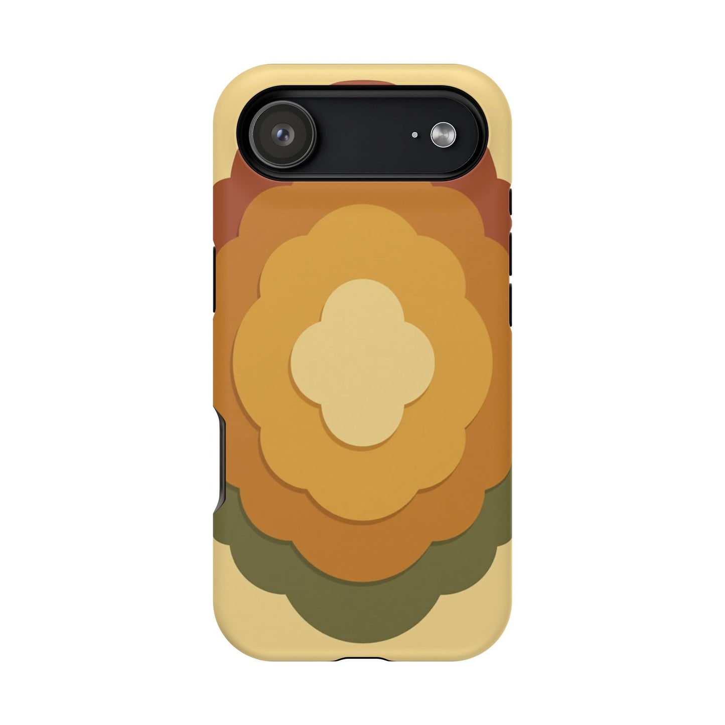 Retro Layered Bloom iPhone Case - 70s Flower Power Design, Vintage Aesthetic Gift Idea