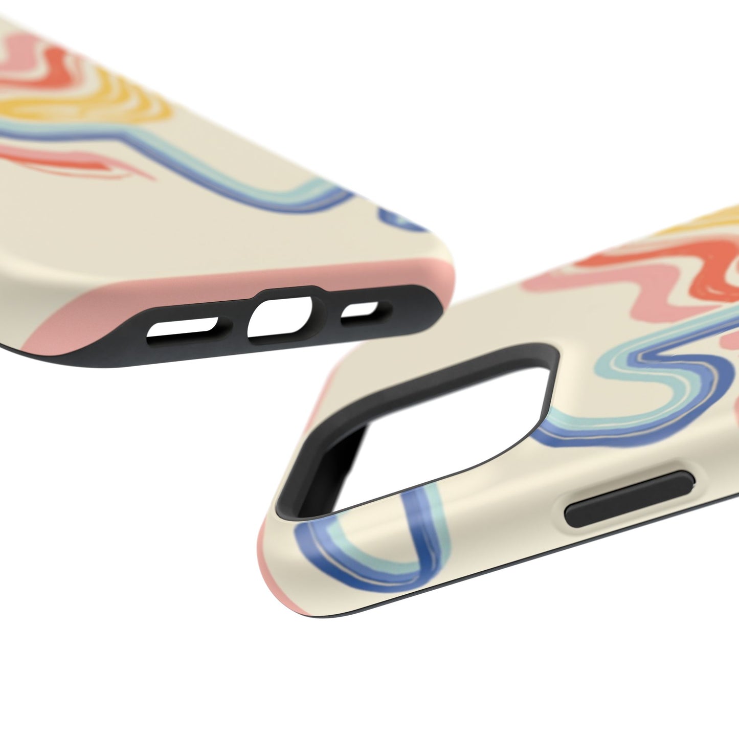 Retro Wave iPhone Case - Aesthetic Streamline Design, Trendy Gift Idea