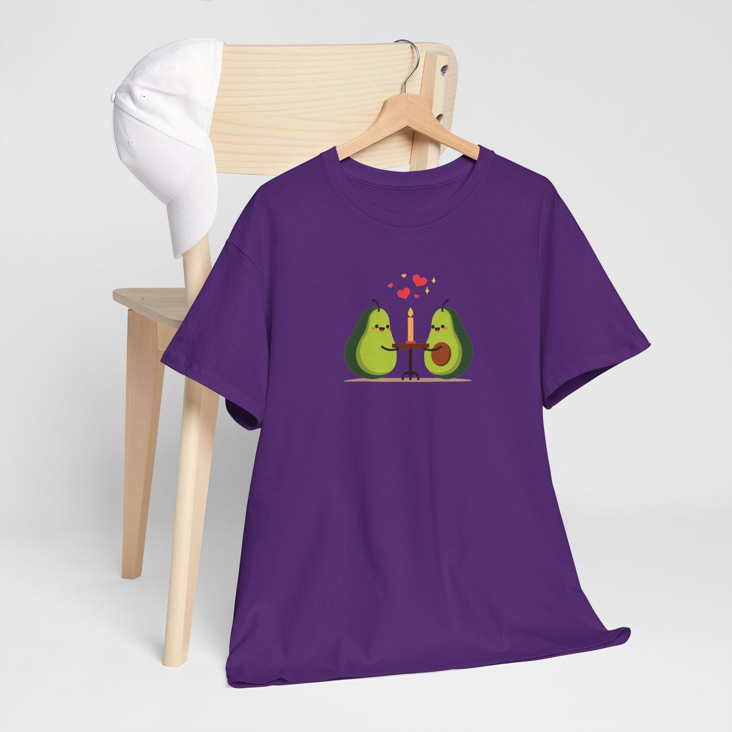 Cute Avocado Couple T-Shirt – “Avocuddles Date Night” – Funny Romantic Tee for Foodie Lovers & Veggie Fans