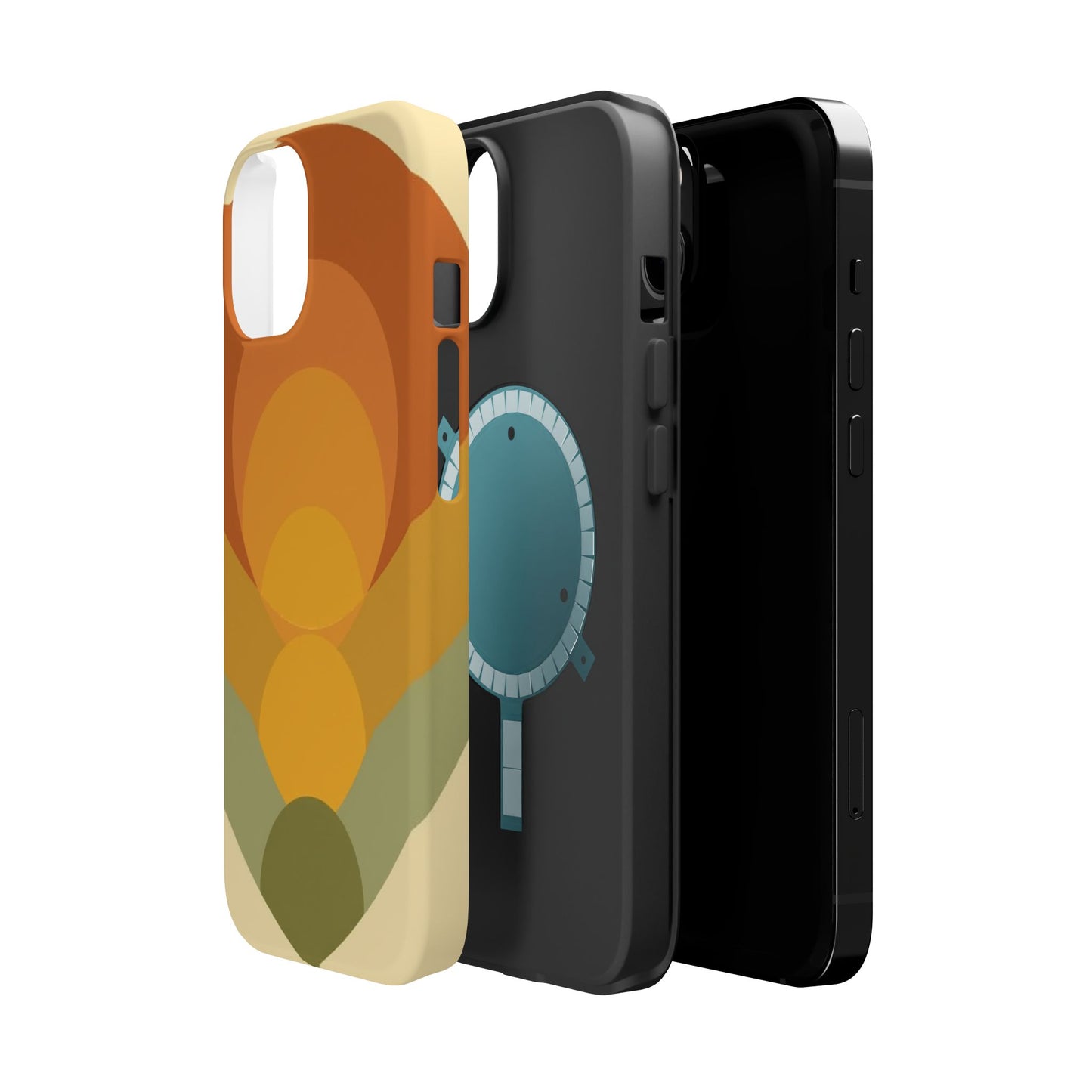 70s Sunburst Phone Case - Vintage Aesthetic iPhone Case, Retro Gift Idea, Brown Orange Design