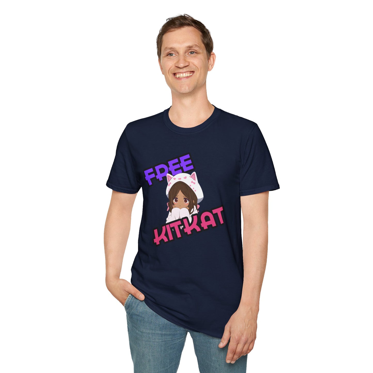 "Free KitKat" Anime Girl T-Shirt β Cute Kawaii Cat Hoodie Design