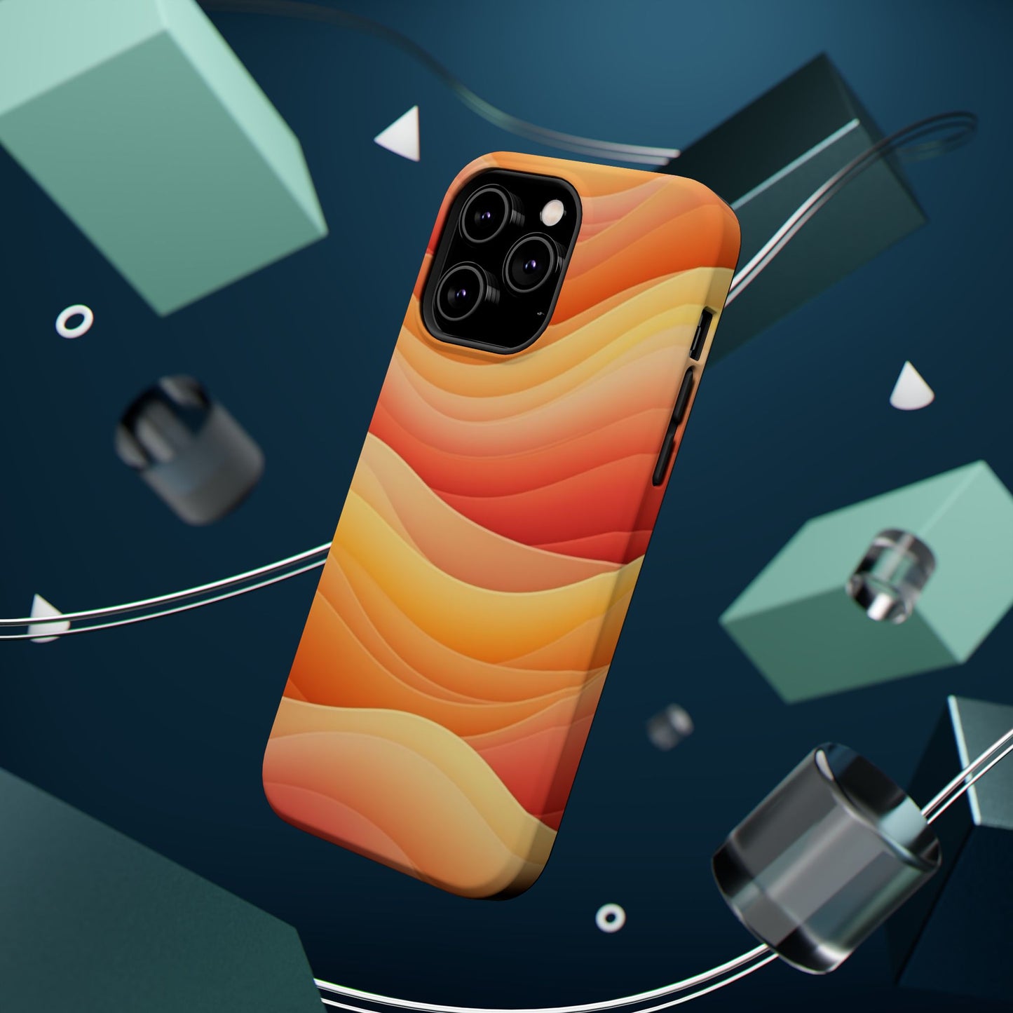 Sunset Wave Phone Case - Aesthetic Orange iPhone Case, Golden Hour Gift Idea, Trendy Beach Vibes