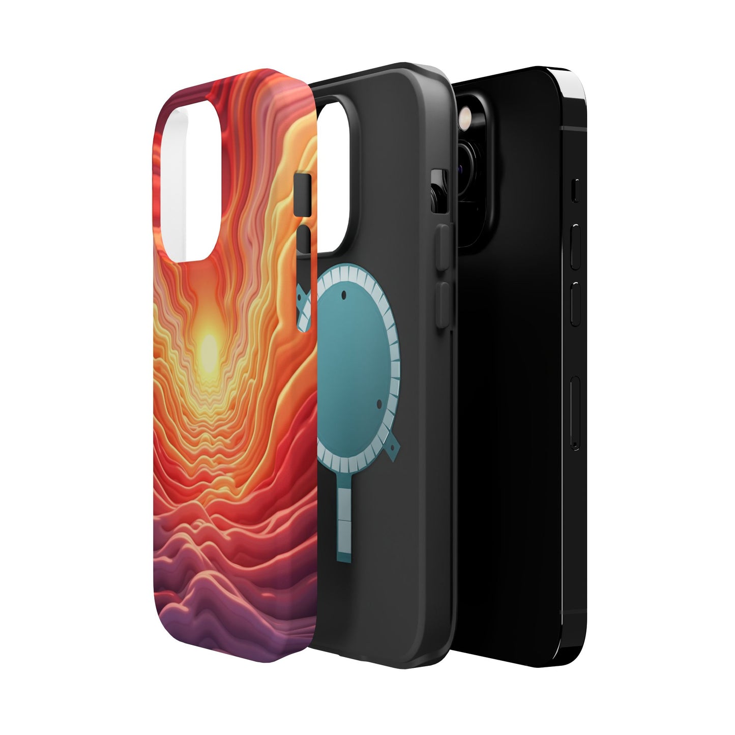 Golden Glow iPhone Case - Sunset Landscape Design, Aesthetic Gift Idea