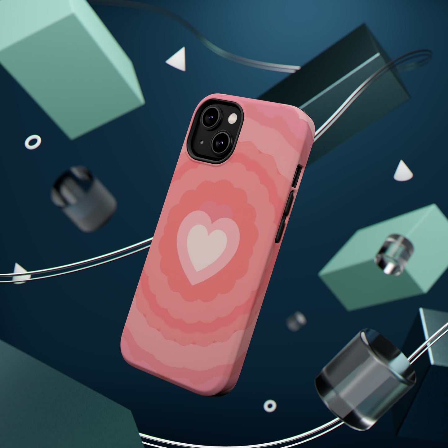 Heart Ripple iPhone Case - Cute Pink Aesthetic - Kawaii Gift for Her
