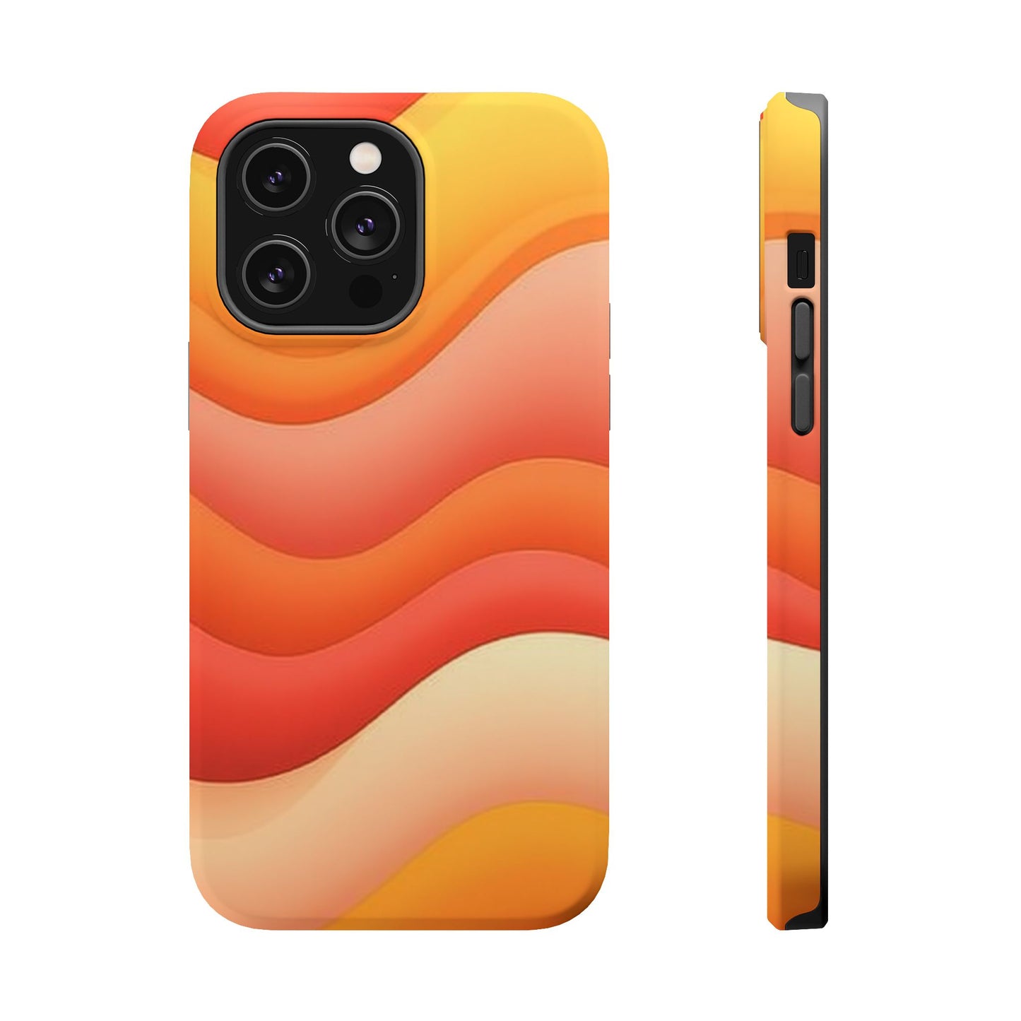 Sunset Waves Phone Case - Aesthetic Orange & Yellow Gift | Retro Summer Vibes Cases