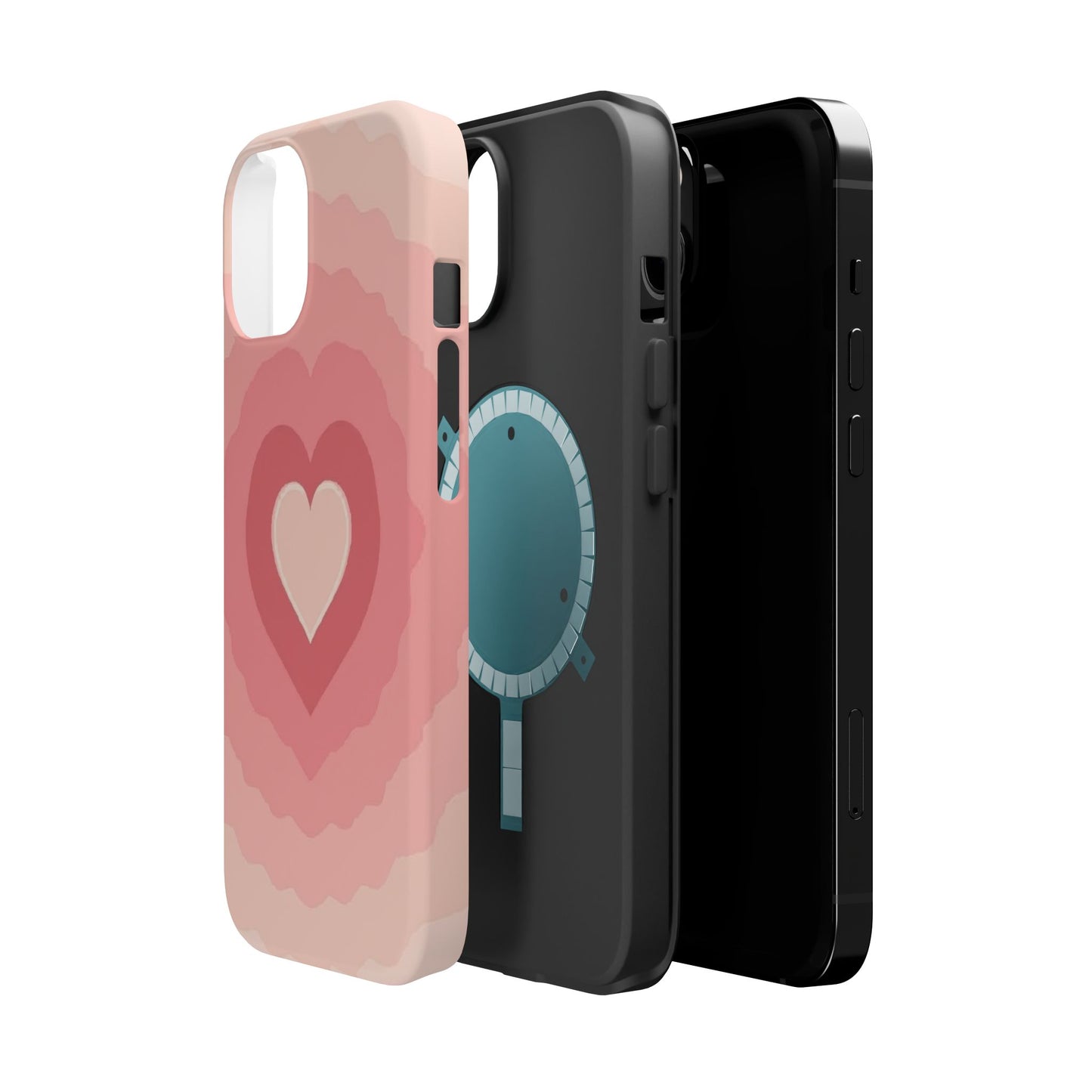 Pink Layered Heart iPhone Case - Cute Aesthetic Y2K Valentine's Gift