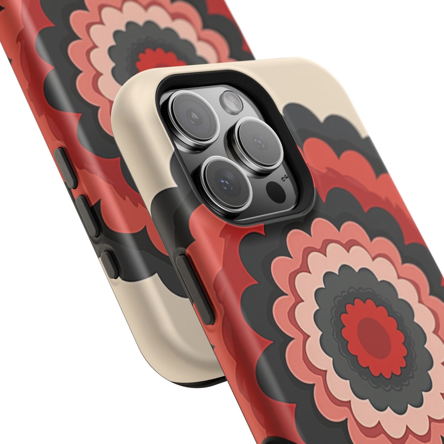 Layered Scallop Bloom iPhone Case - Retro Floral Design, Bold Aesthetic Gift Idea