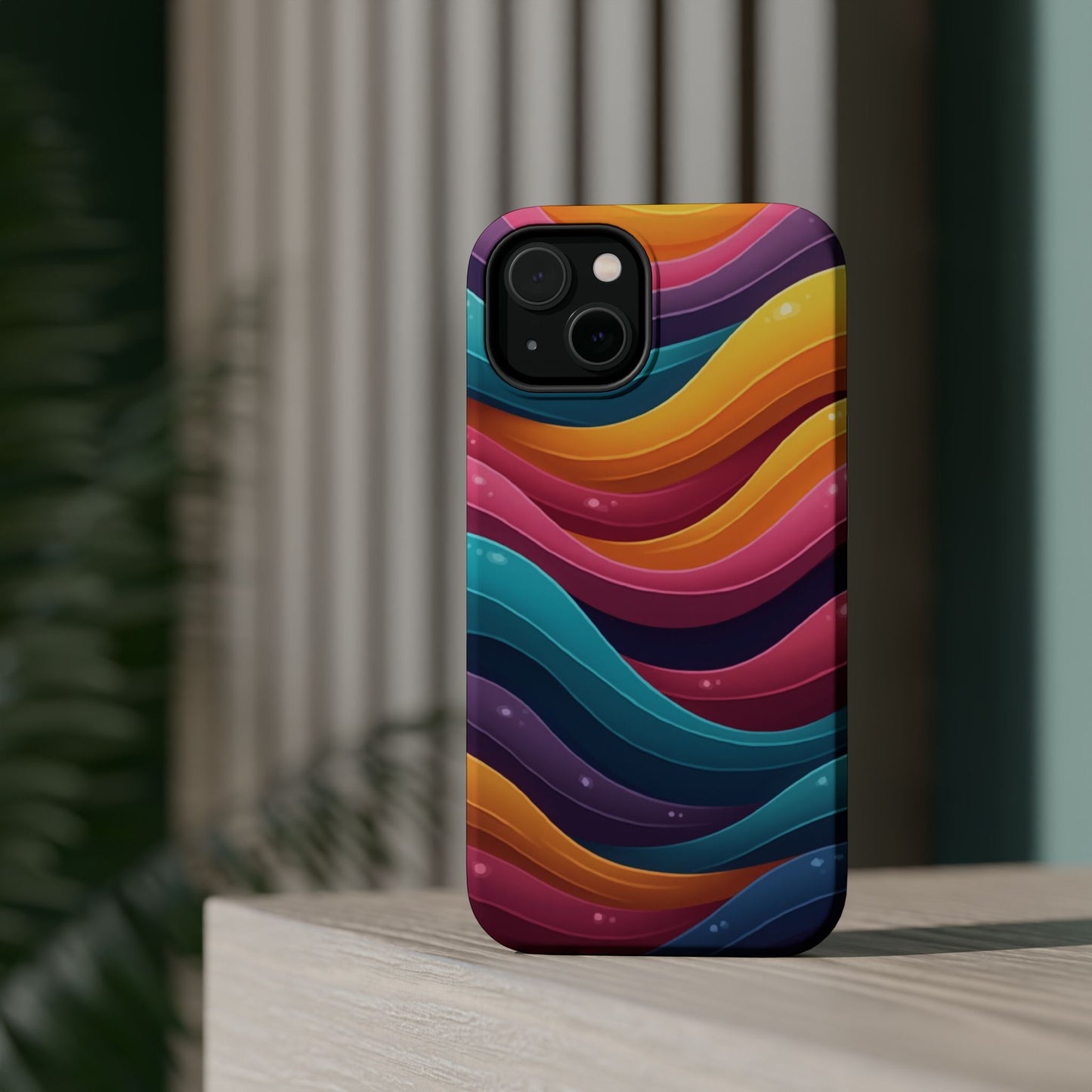 Colorful Wave Phone Case - Aesthetic iPhone Case, Bright Gift Idea, Trendy Summer Accessory