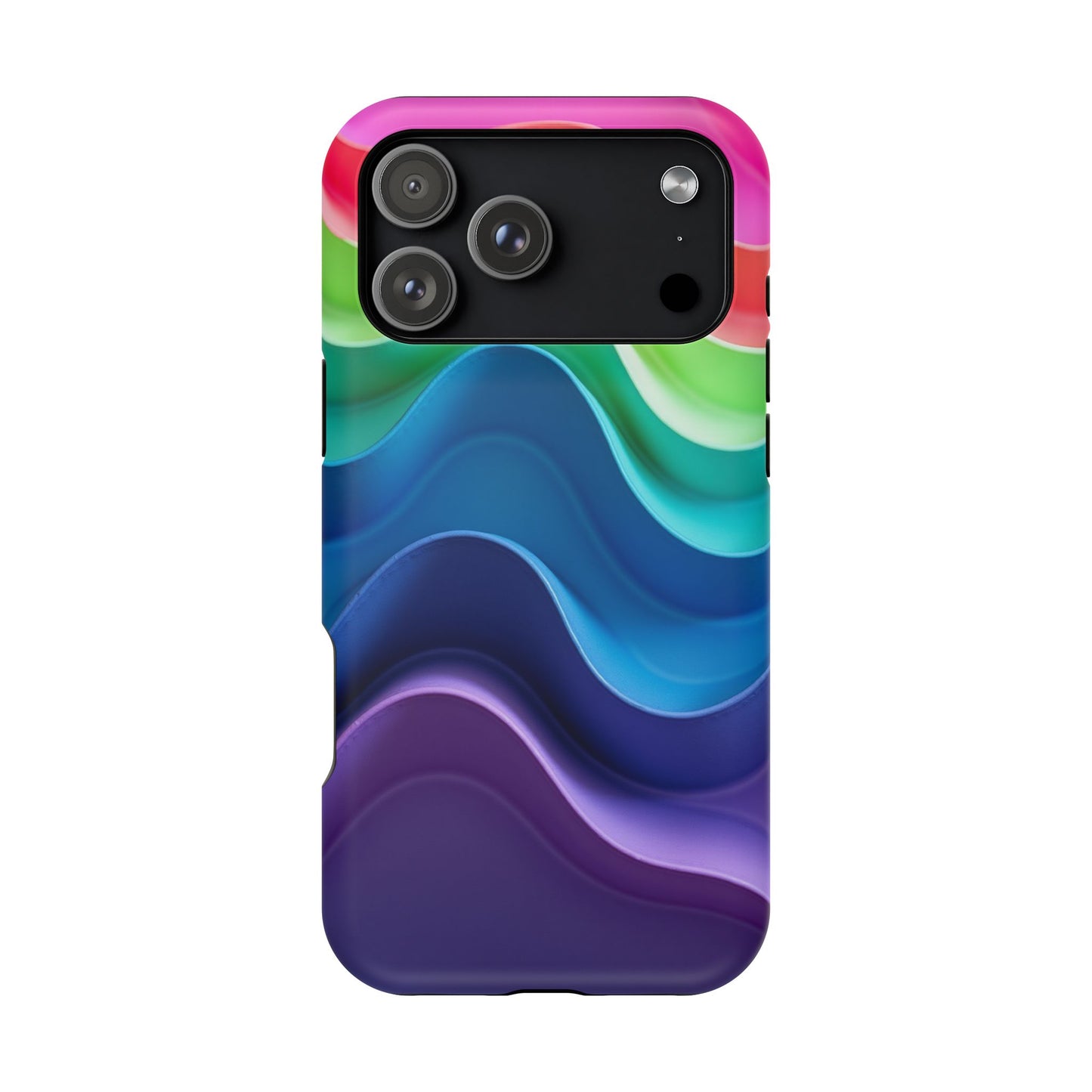 Rainbow Wave Phone Case - Aesthetic Ocean Design | iPhone 14-17 Cases | Nature Gifts for Her, Colorful Trendy Accessory