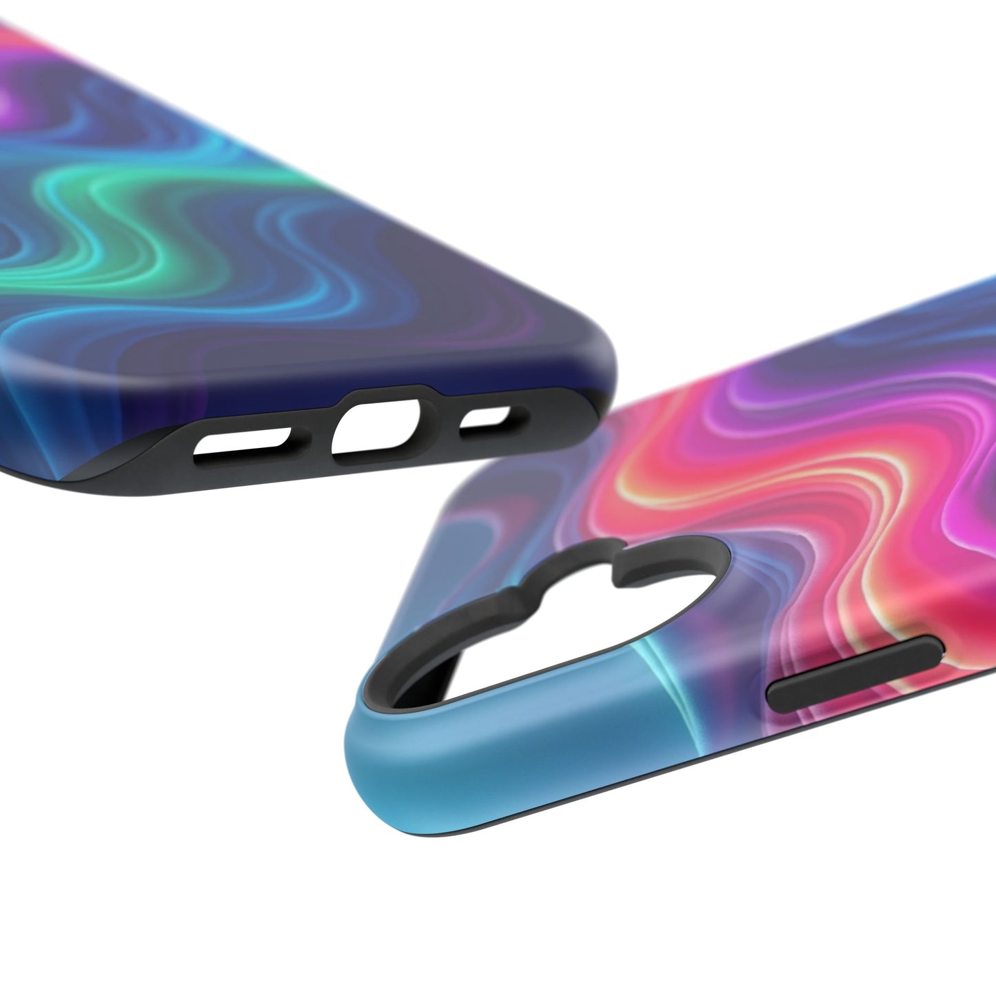 Neon Wave Phone Case - Aesthetic Glowing Design | iPhone 14-17 Cases | Trendy Gifts for Her, Rave Accessory