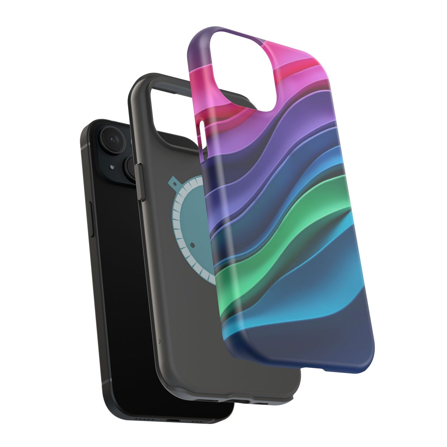 Rainbow Wave Phone Case - Colorful Abstract Design | Aesthetic iPhone Case | Trendy Gifts for Her | Vivid Gradient Art