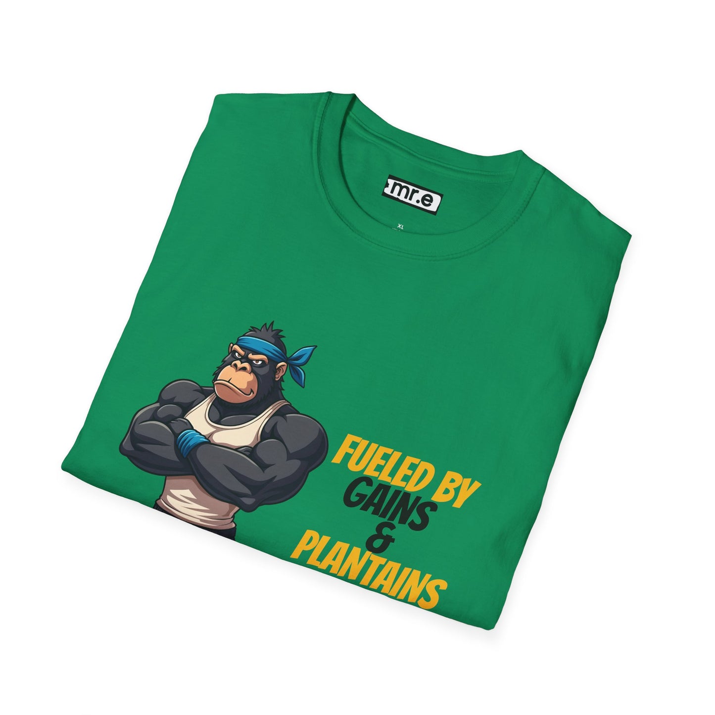 Fueled by Gains & Plantains β Funny Gym Gorilla T-Shirt
