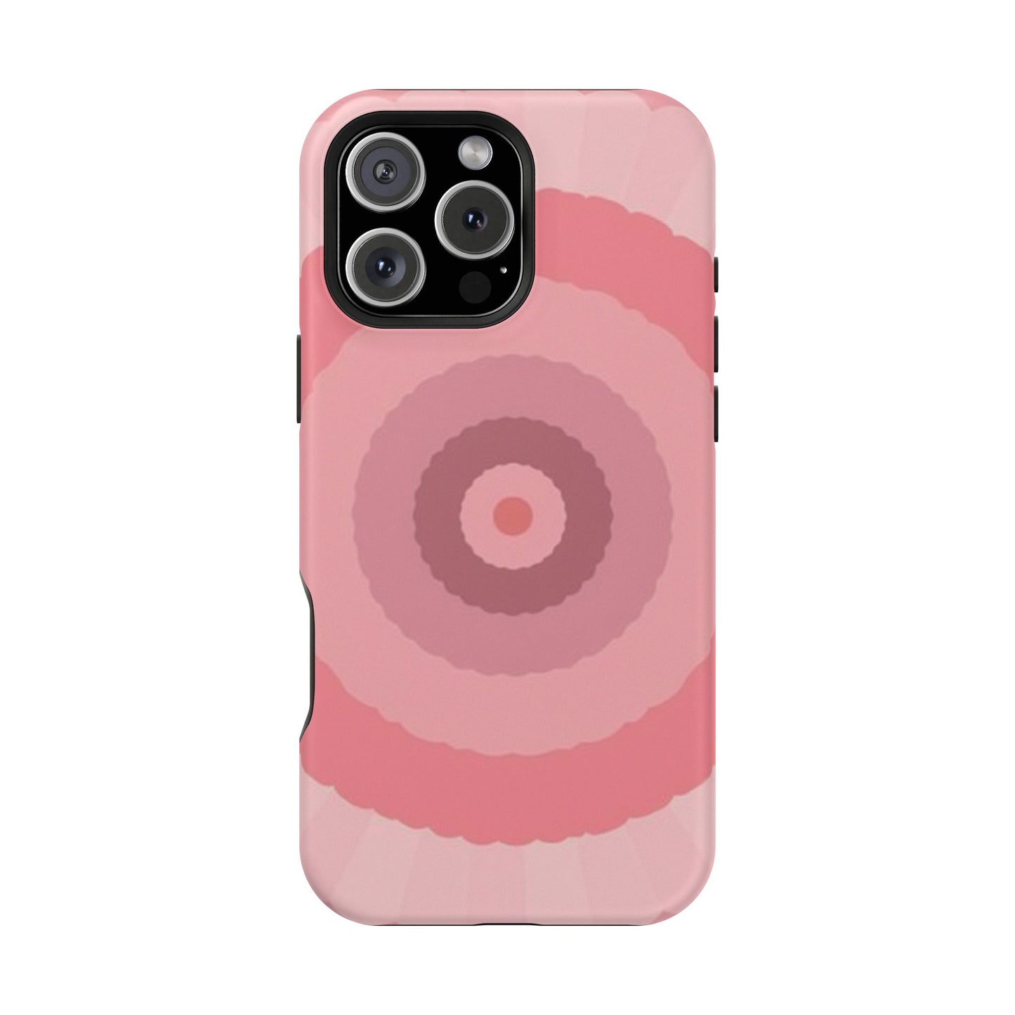 Retro Pink iPhone Case - 70s Aesthetic Wave Design - Cute Y2K Accessory