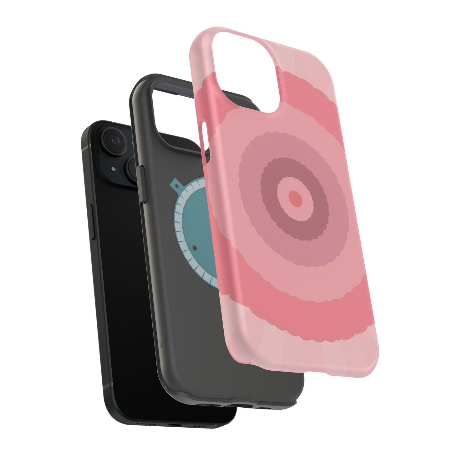 Retro Pink iPhone Case - 70s Aesthetic Wave Design - Cute Y2K Accessory