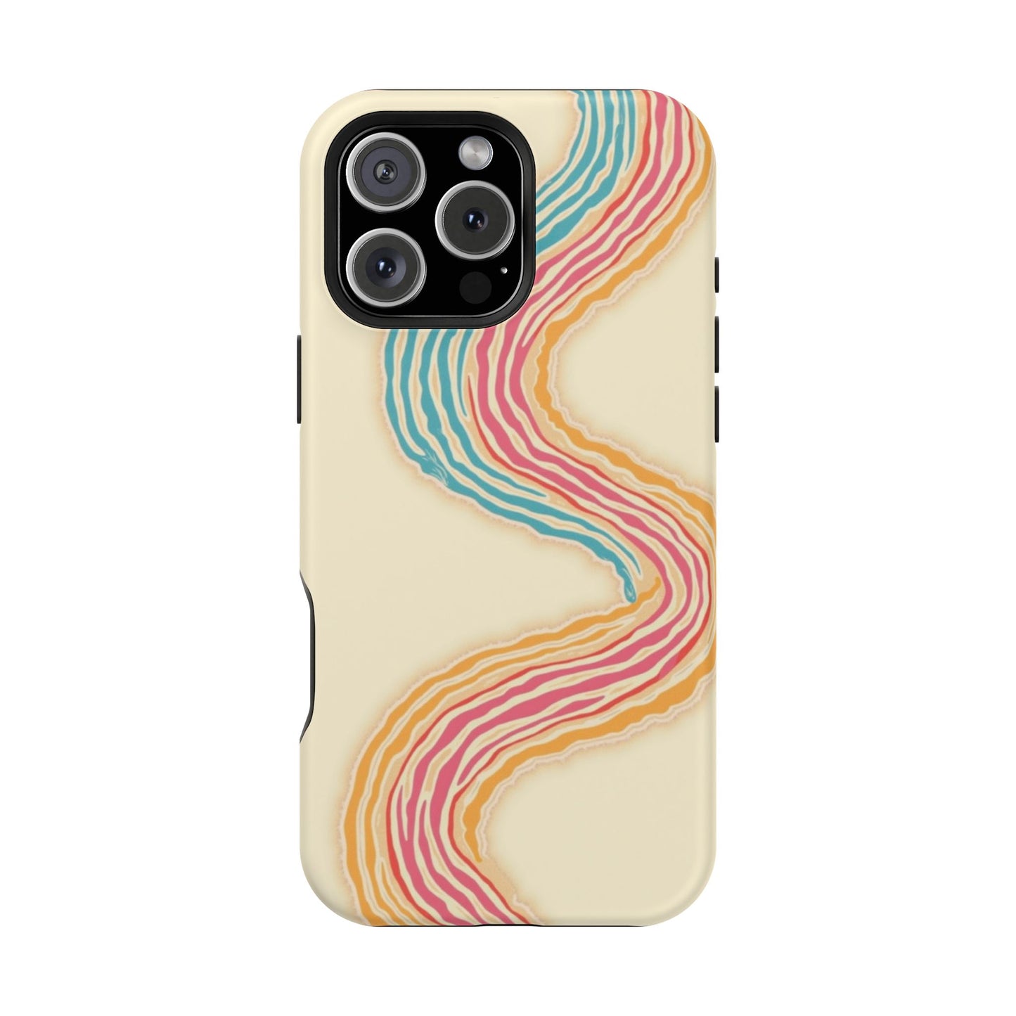 Abstract Flow Phone Case - Pastel Streamline Design