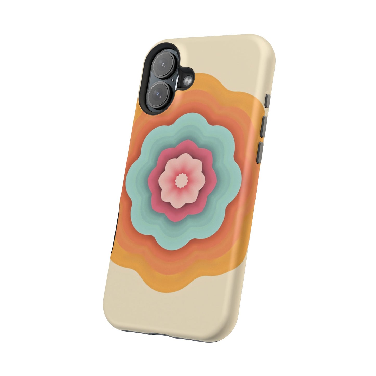 Retro Flower Phone Case - 70s Aesthetic iPhone Case, Vintage Gift Idea, Layered Floral Design