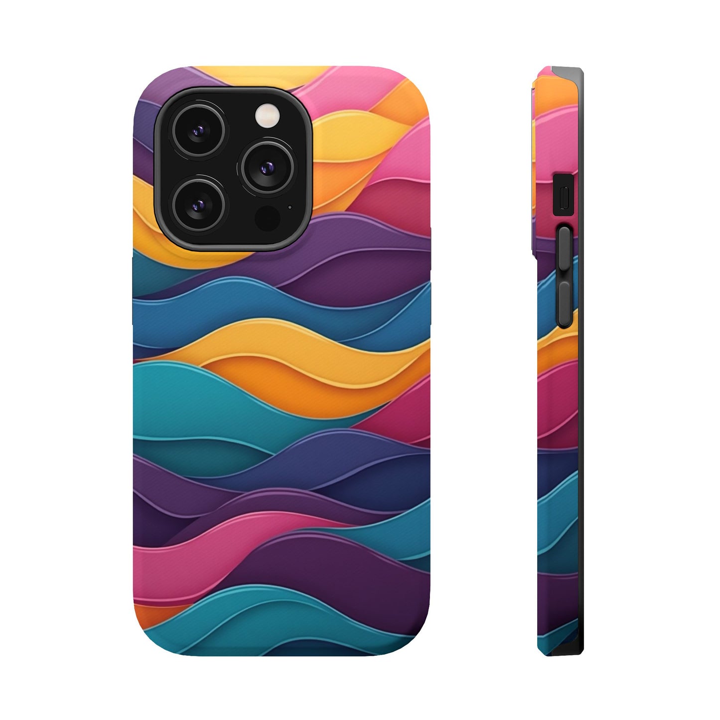 Colorful Wave Phone Case - Aesthetic iPhone Case, Bright Gift Idea, Trendy Summer Accessory